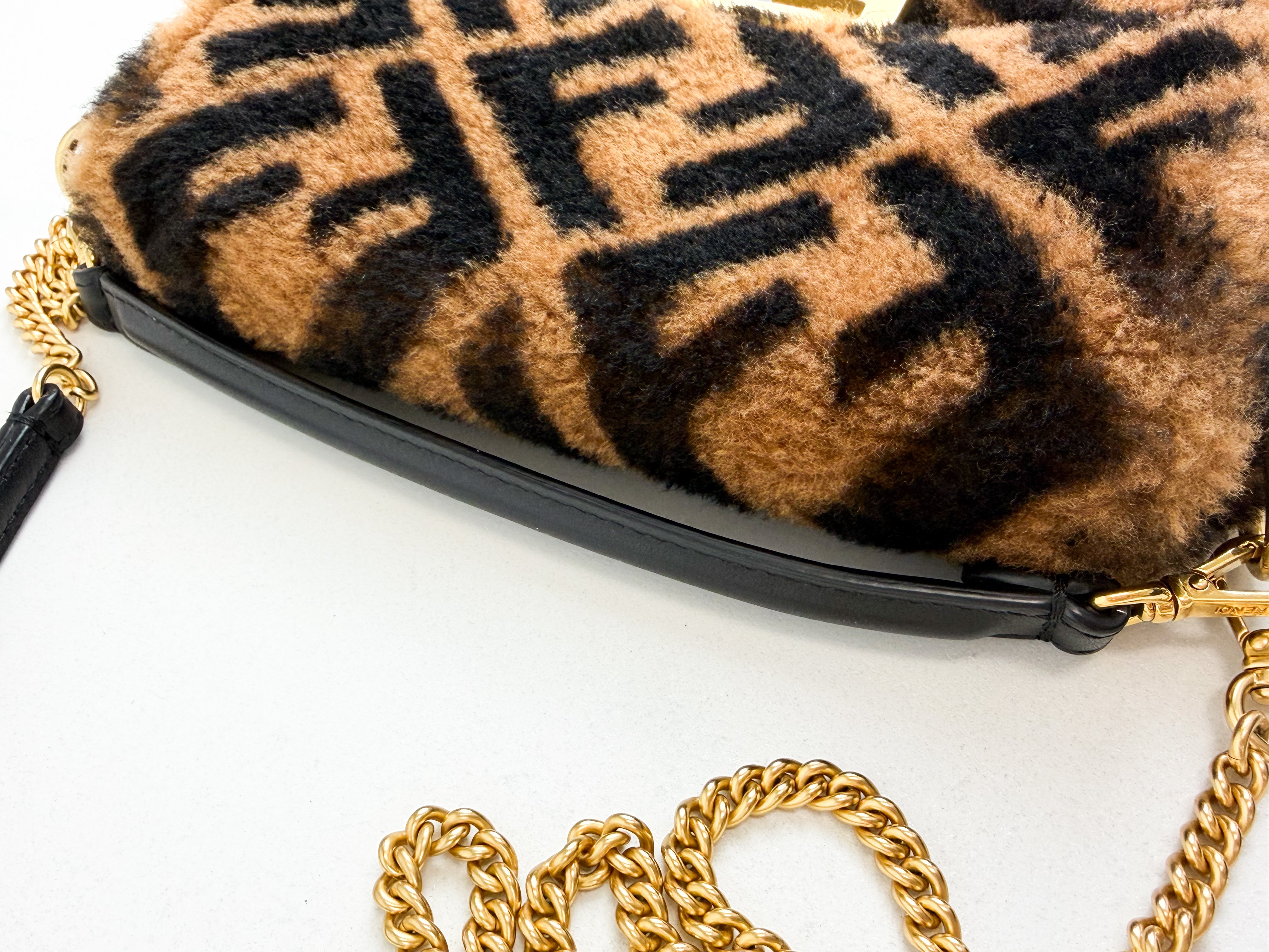 Fendi FF Baguette Shearling Mini Bag