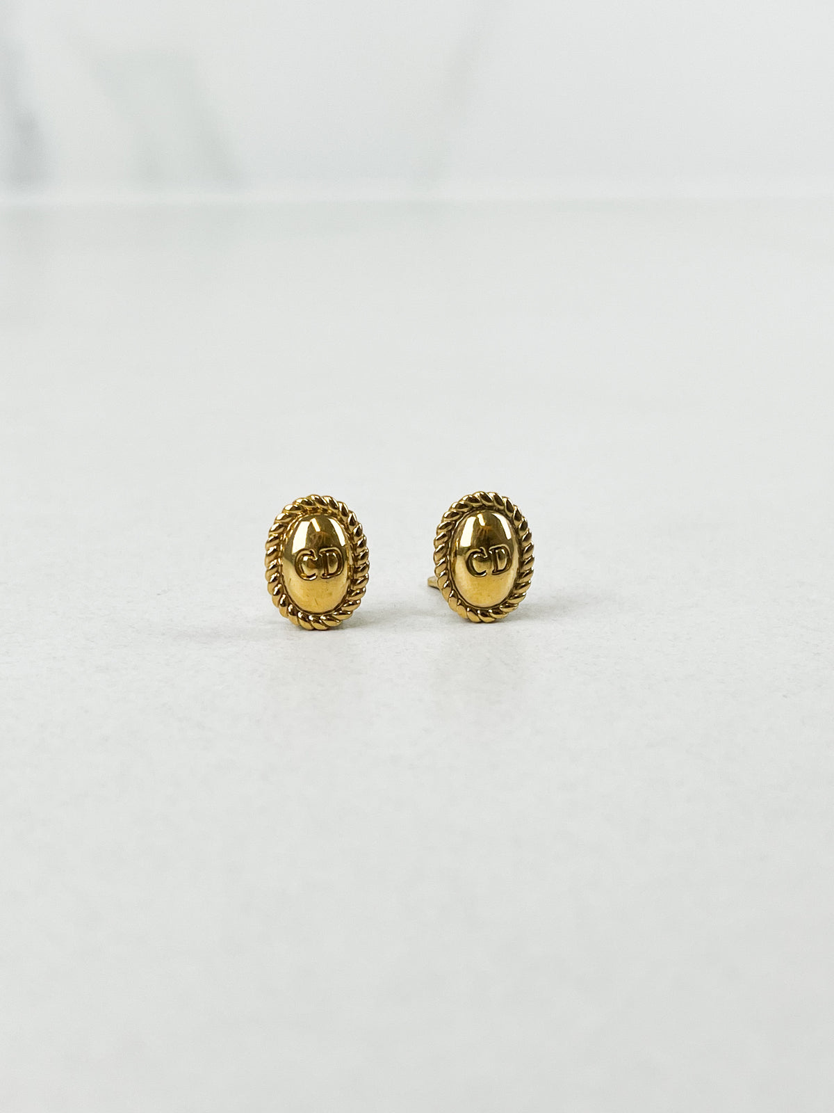 Christian Dior CD Logo Clip On Earrings