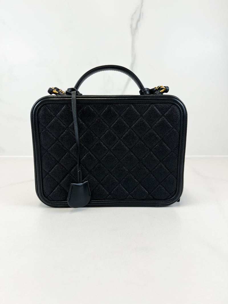 Chanel Filigree Medium Black Caviar Vanity Bag