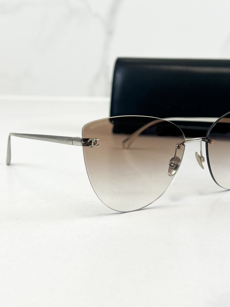 Chanel Irregular GOLD DARK GREY Sunglasses