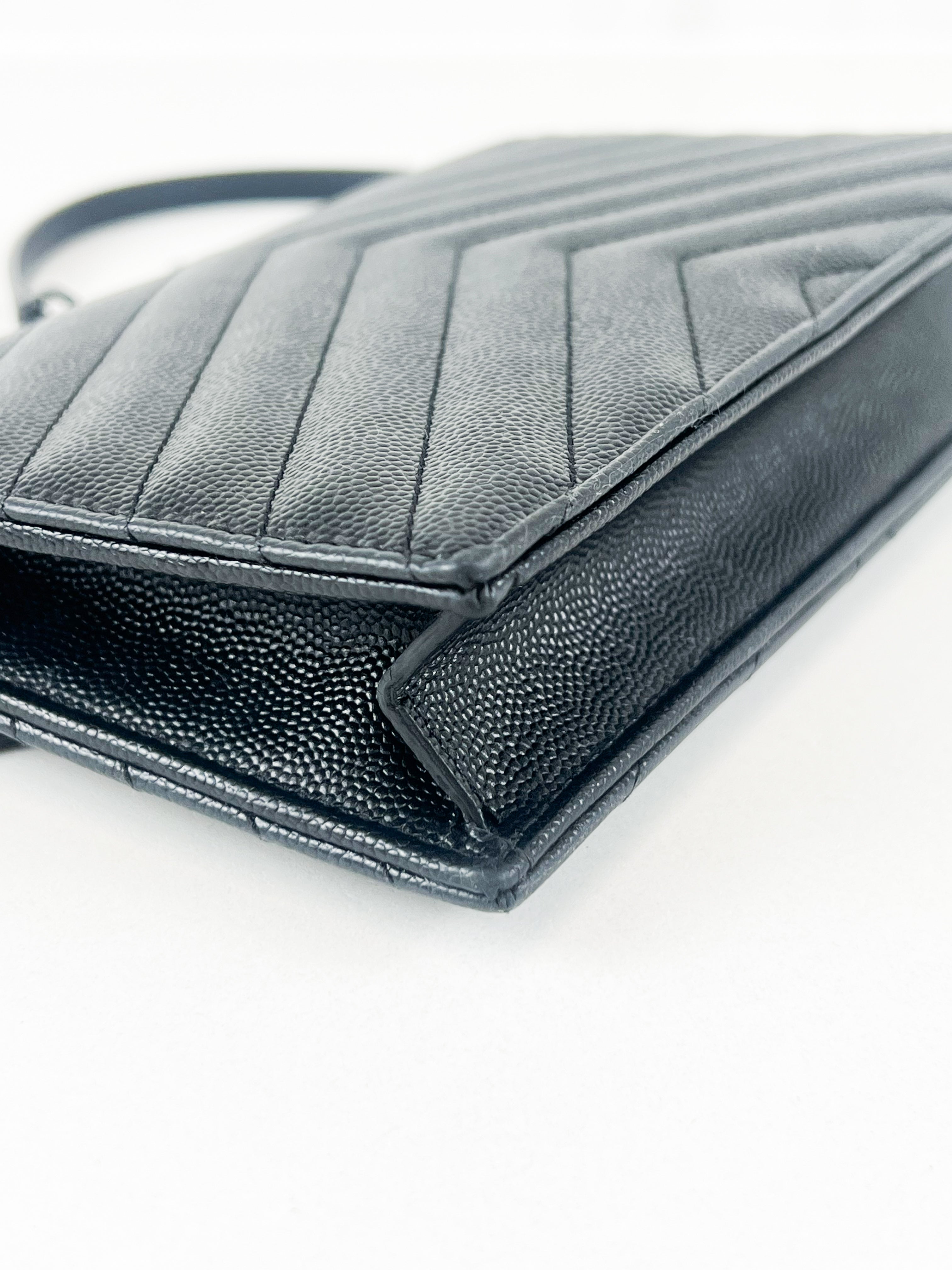Saint Laurent Black Cassandre Envelope WOC