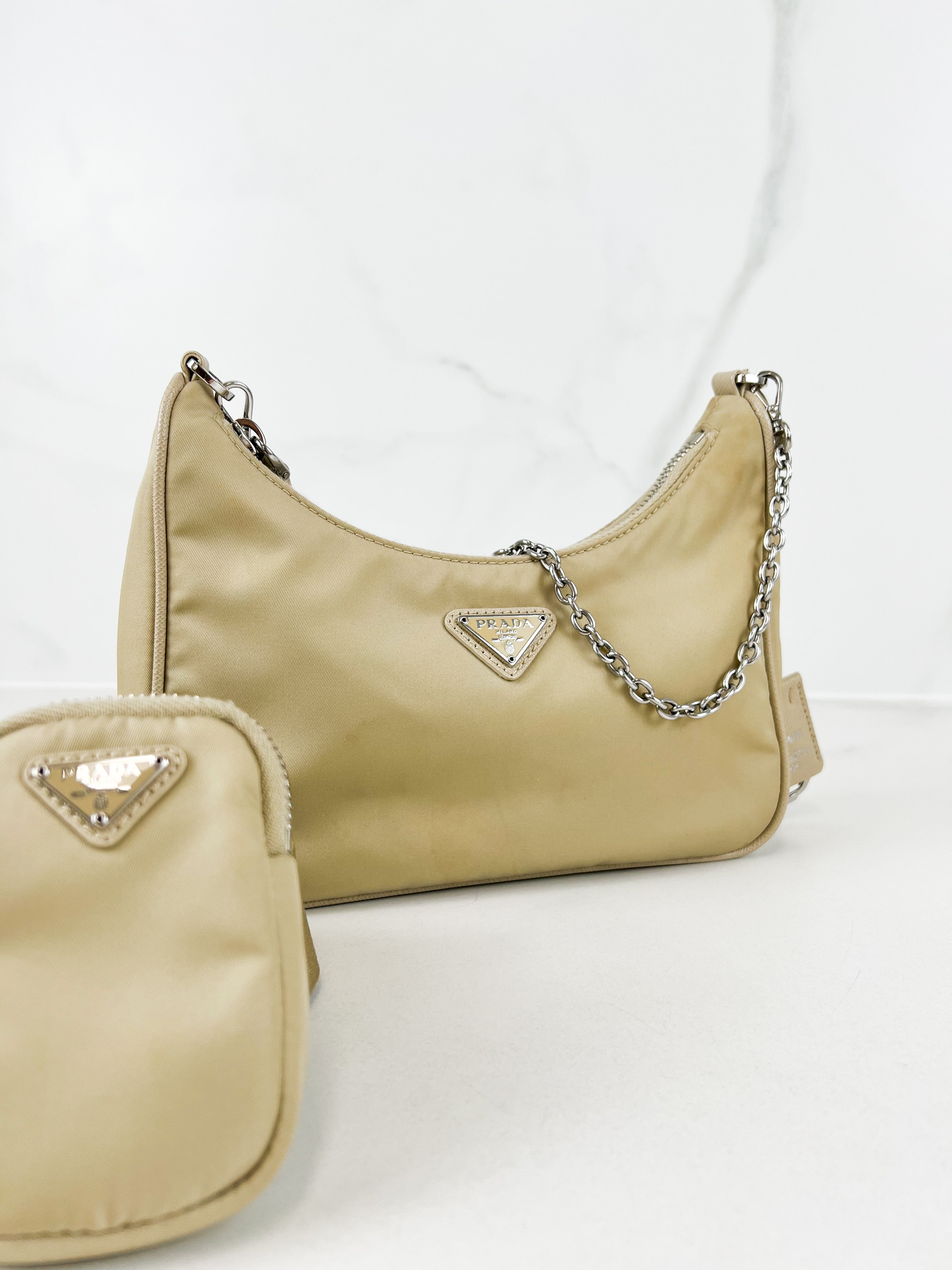 Prada Nylon Re-Edition 2005 in Beige