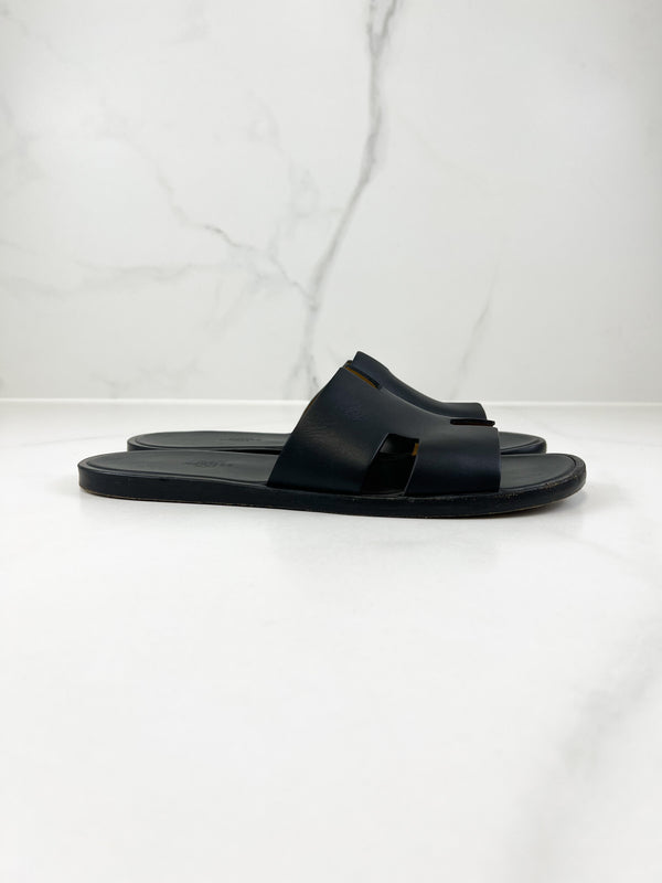 Hermes Black Izmir Sandal Size 42.5