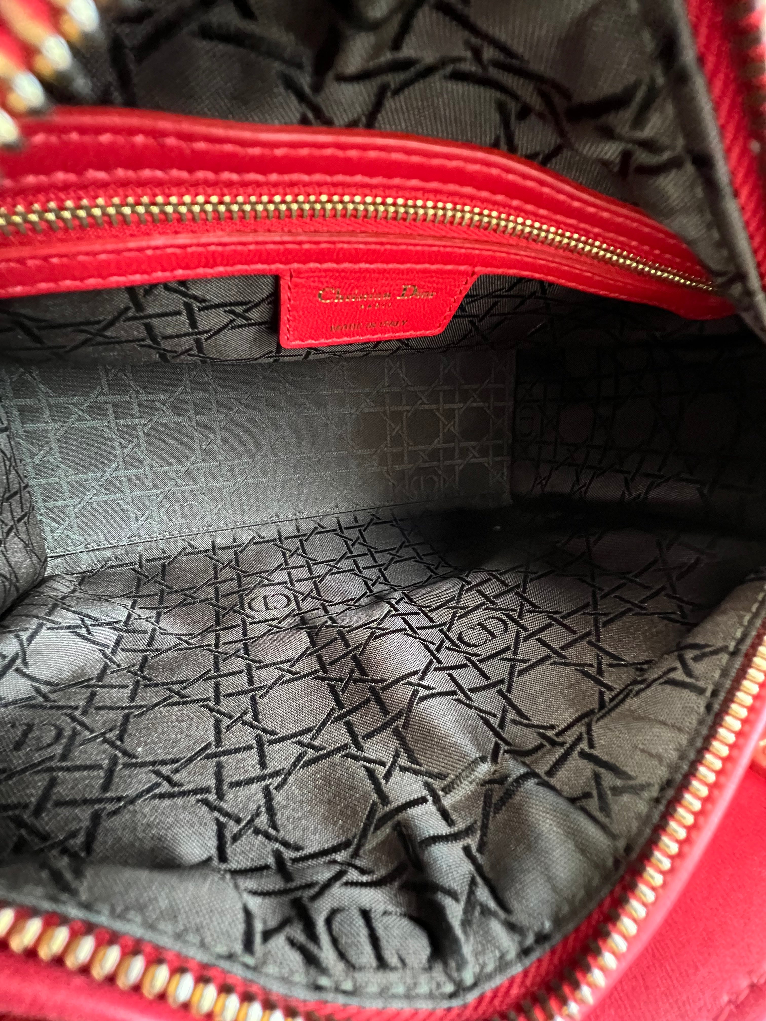 Christian Dior Red Medium Lady Dior