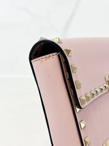 Valentino Garavani Blush Pink Rockstud Leather Clutch