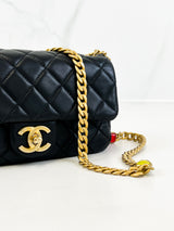 Chanel CC Mini Black Lambskin Rectanglular Flap
