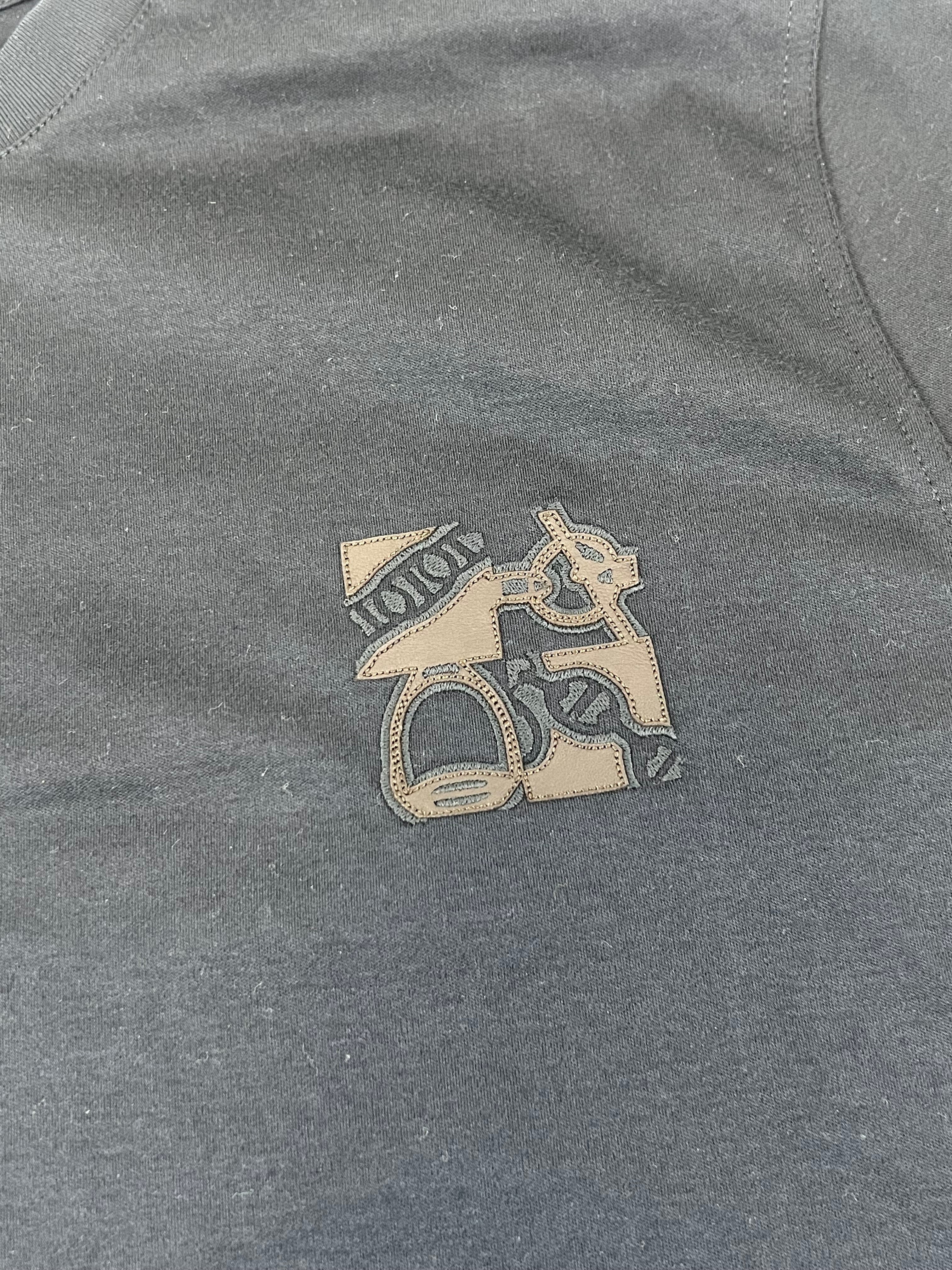 Hermes Mens Black T-Shirt Size 2XL