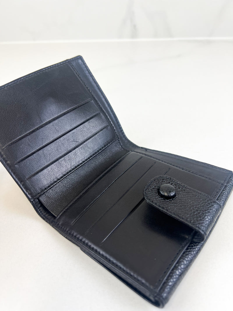 Chanel Black Decacoco Double Hook Bifold Wallet