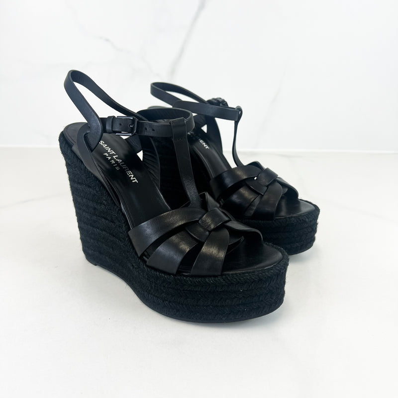 Saint laurent tribute wedge on sale