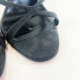 Christian Louboutin Black Glitter Emilie Sandal 100 Size 38.5