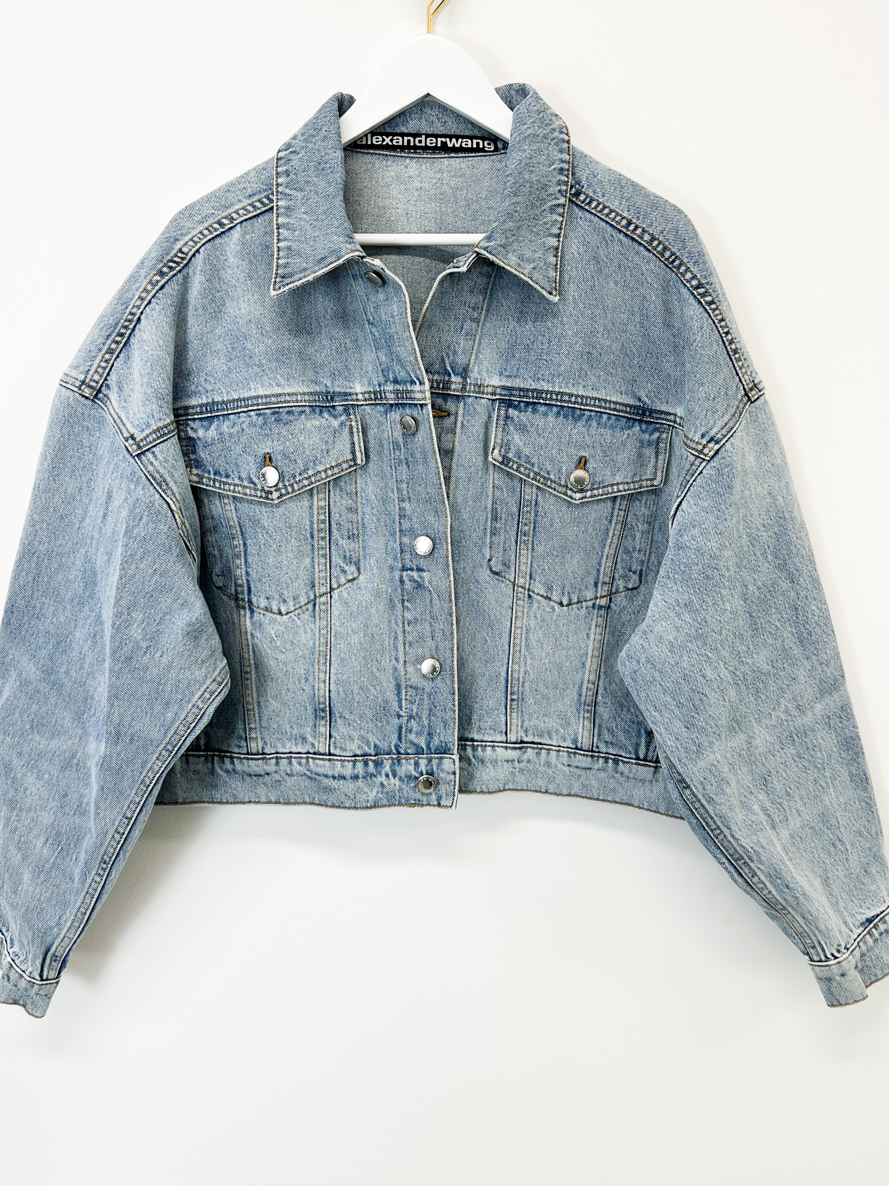 Alexander Wang Regen Indigo Denim Clip Trucker Jacket