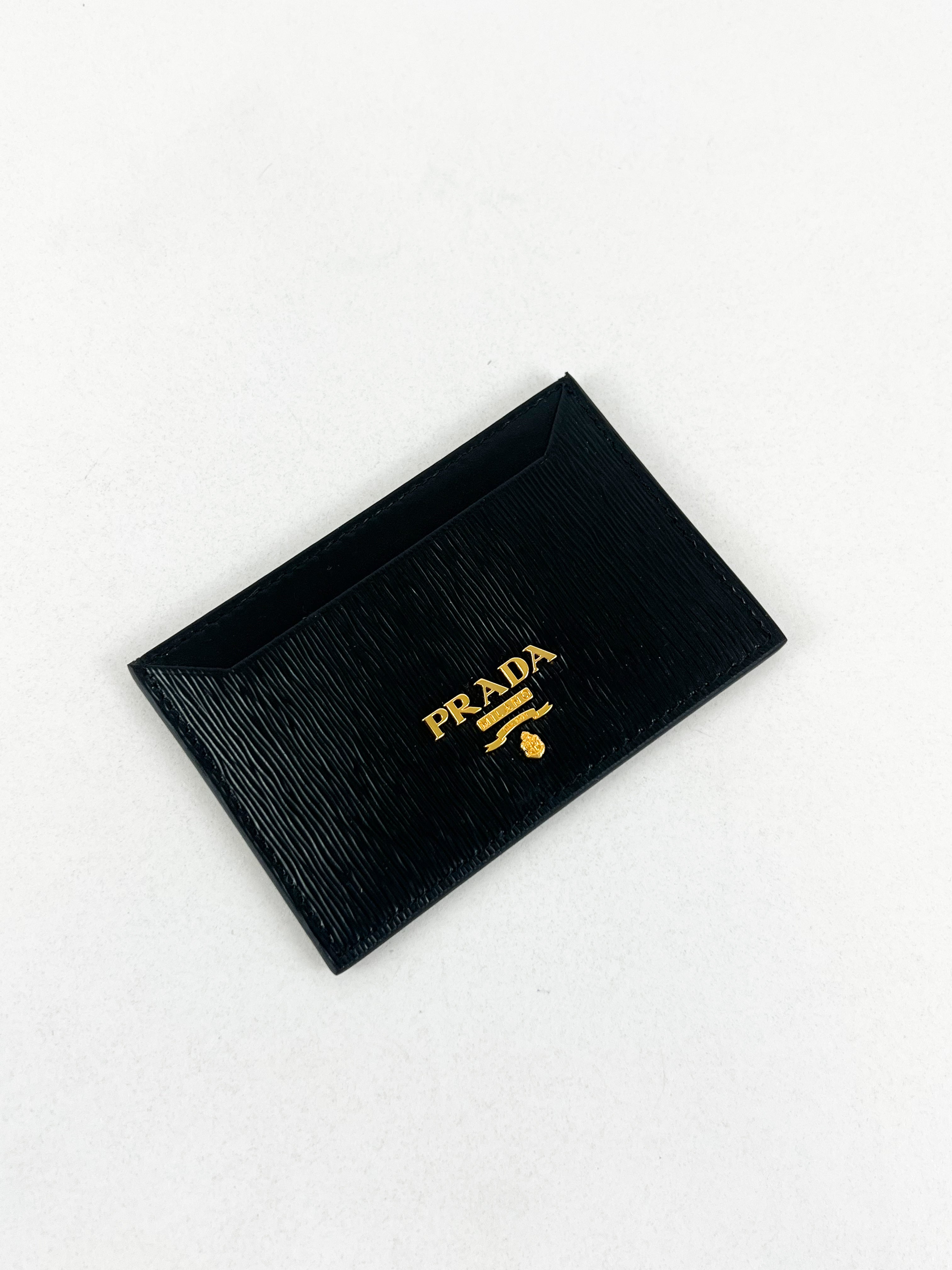 Prada Black Leather Card Wallet