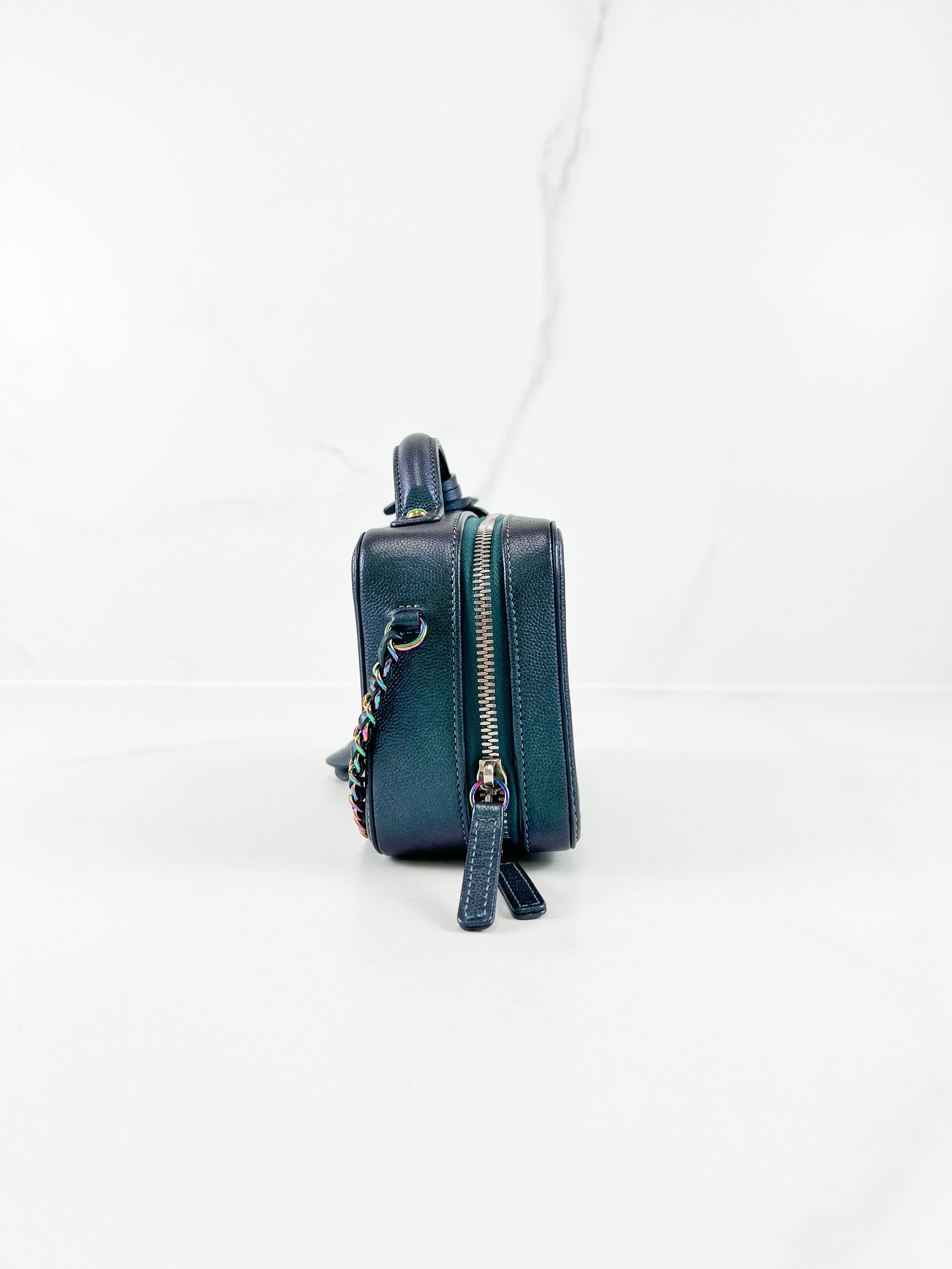 Chanel Filigree Small CC Green Caviar Vanity Bag