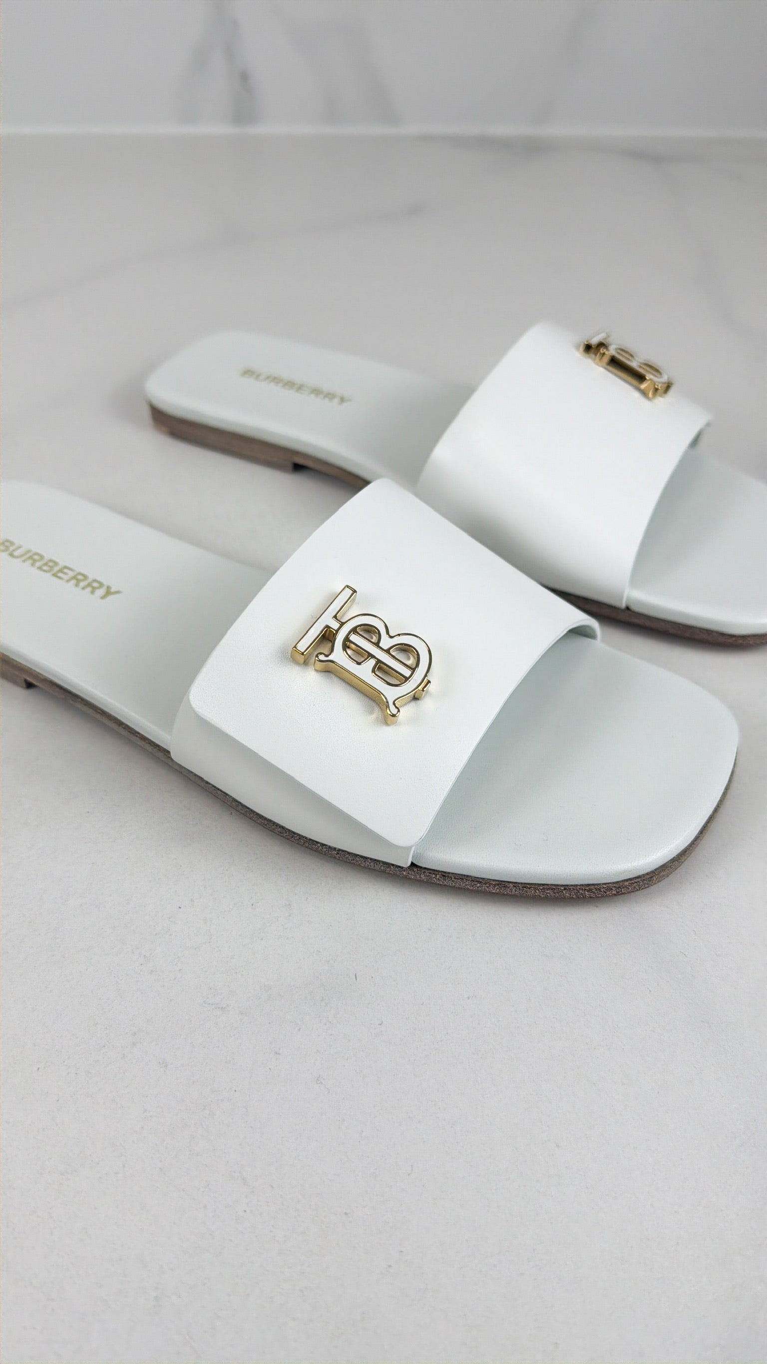 Burberry Leather Slides Size 37
