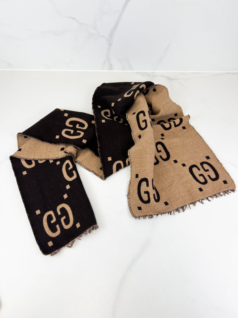 Gucci GG Jacquard Wool Scarf