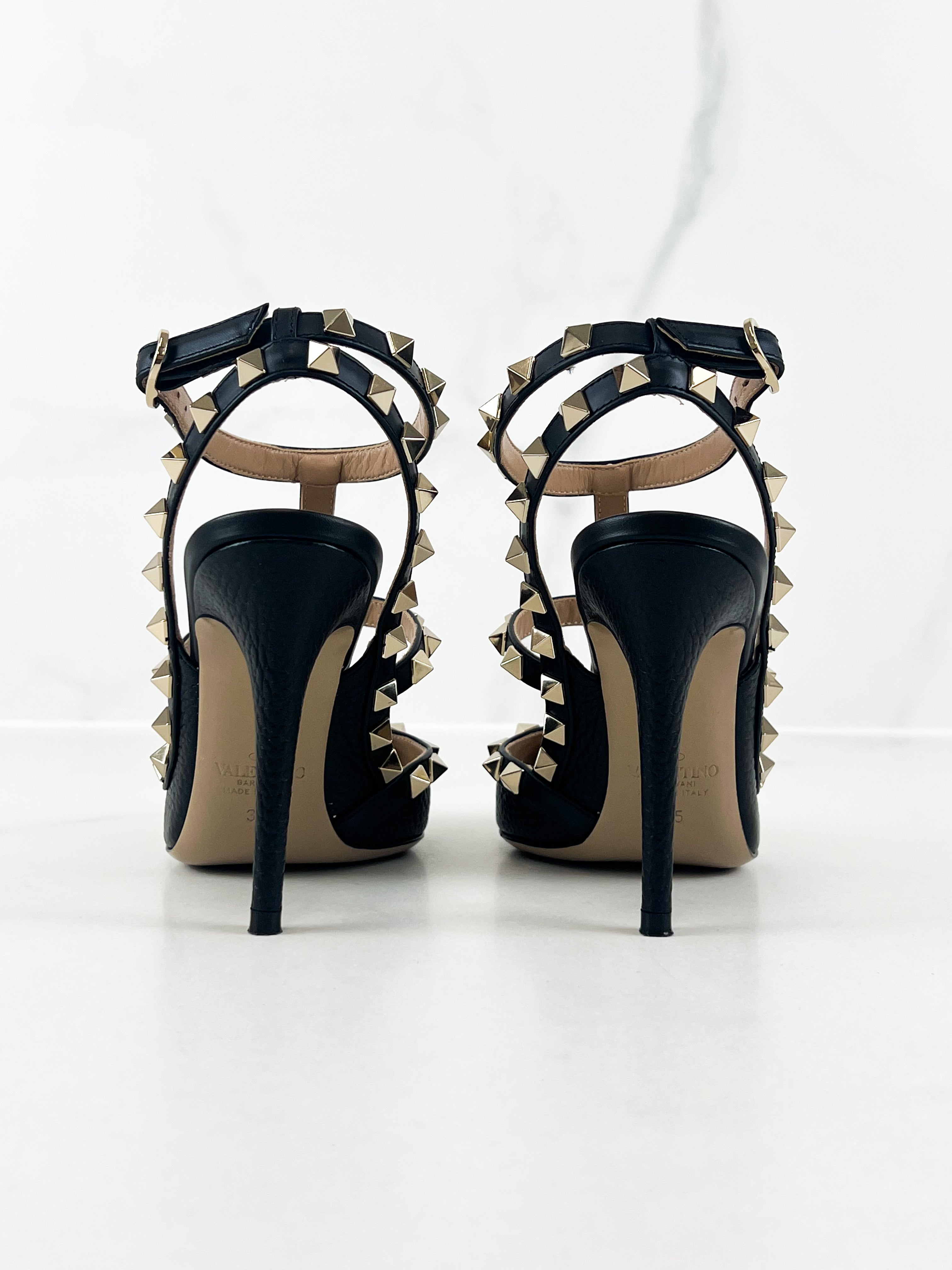 Valentino Caged Black Rockstud Pumps Size 35