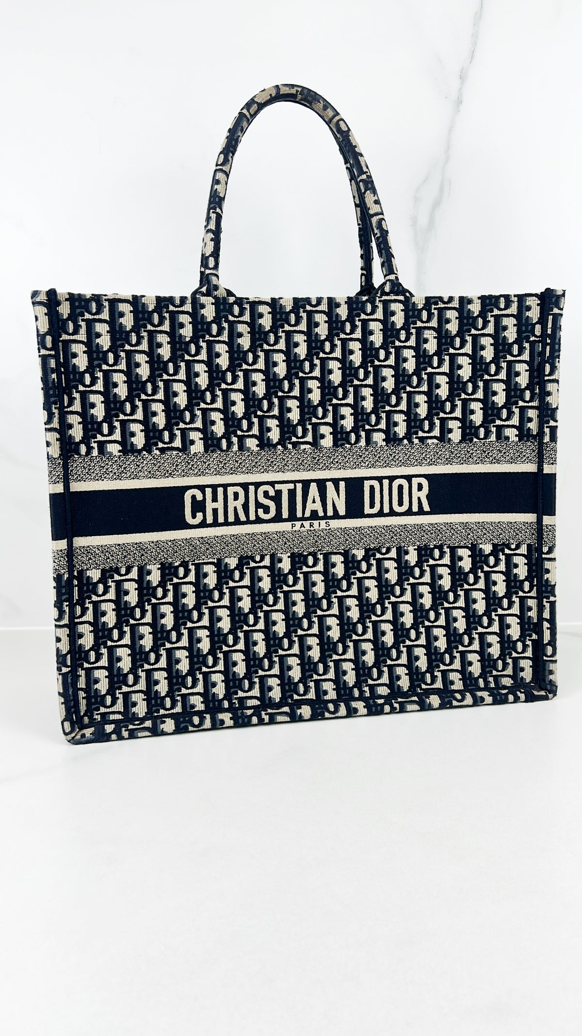 Christian Dior Large Blue Oblique Book Tote