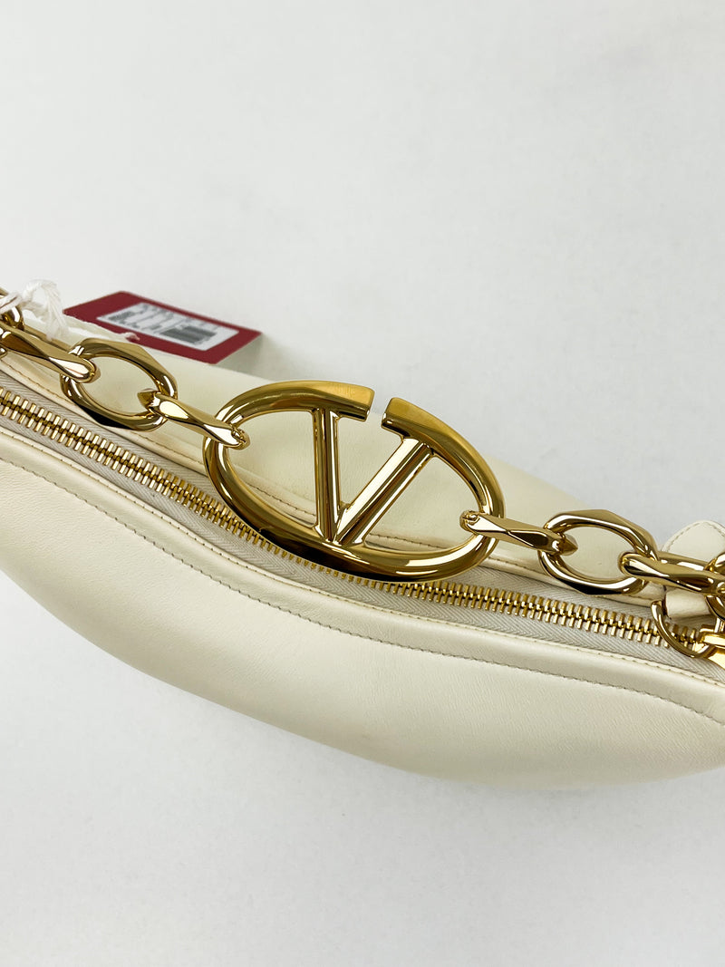 Valentino Garavani Cream Mini VLogo Moon Crossbody Bag