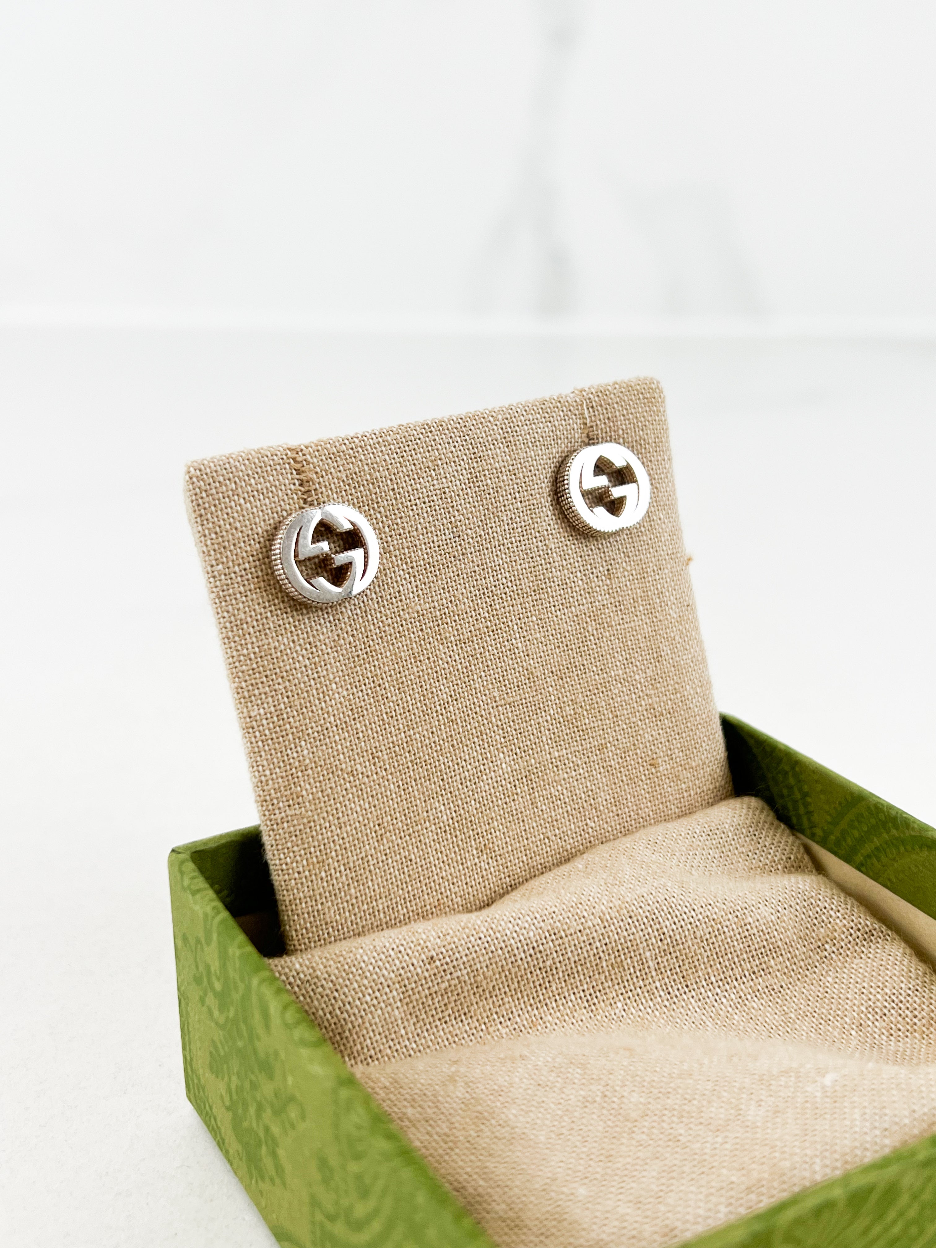 Gucci Interlocking Textured GG Earrings