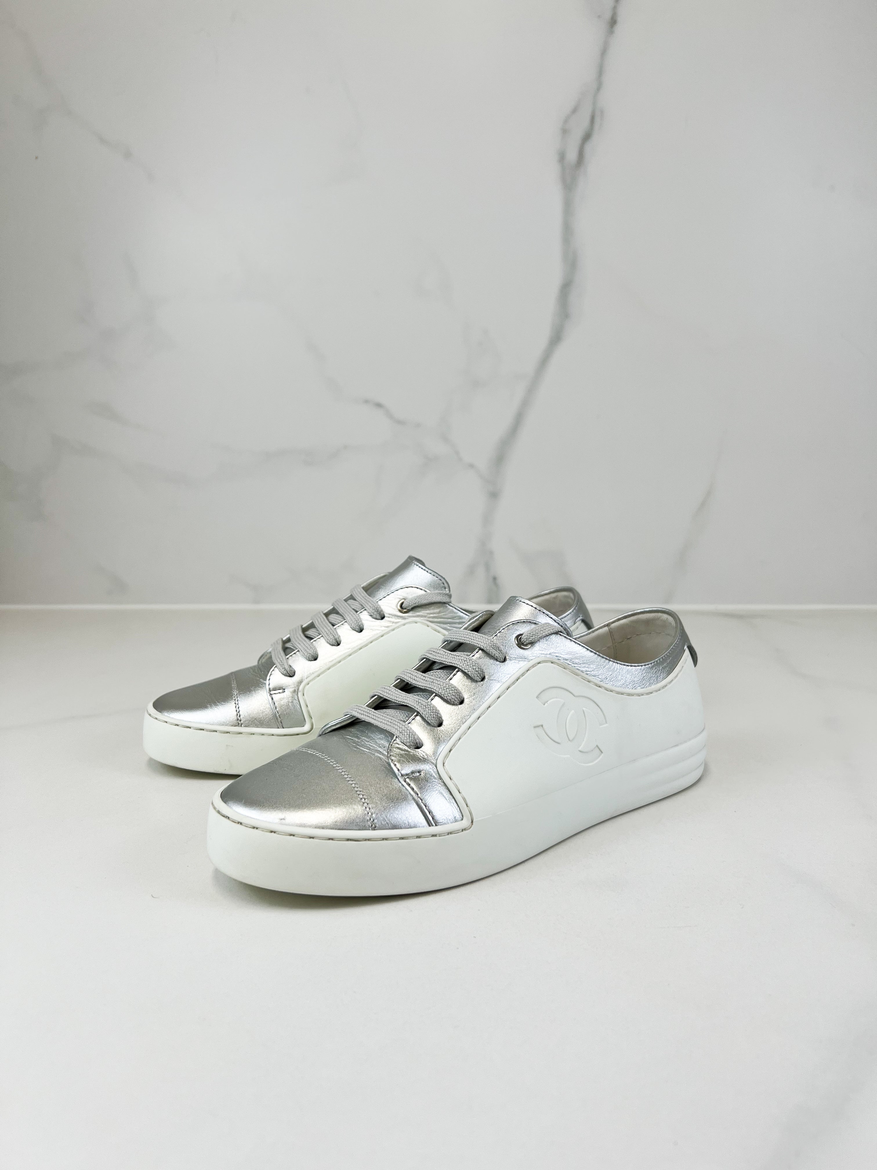 Chanel Low Top CC Sneaker Size 38.5