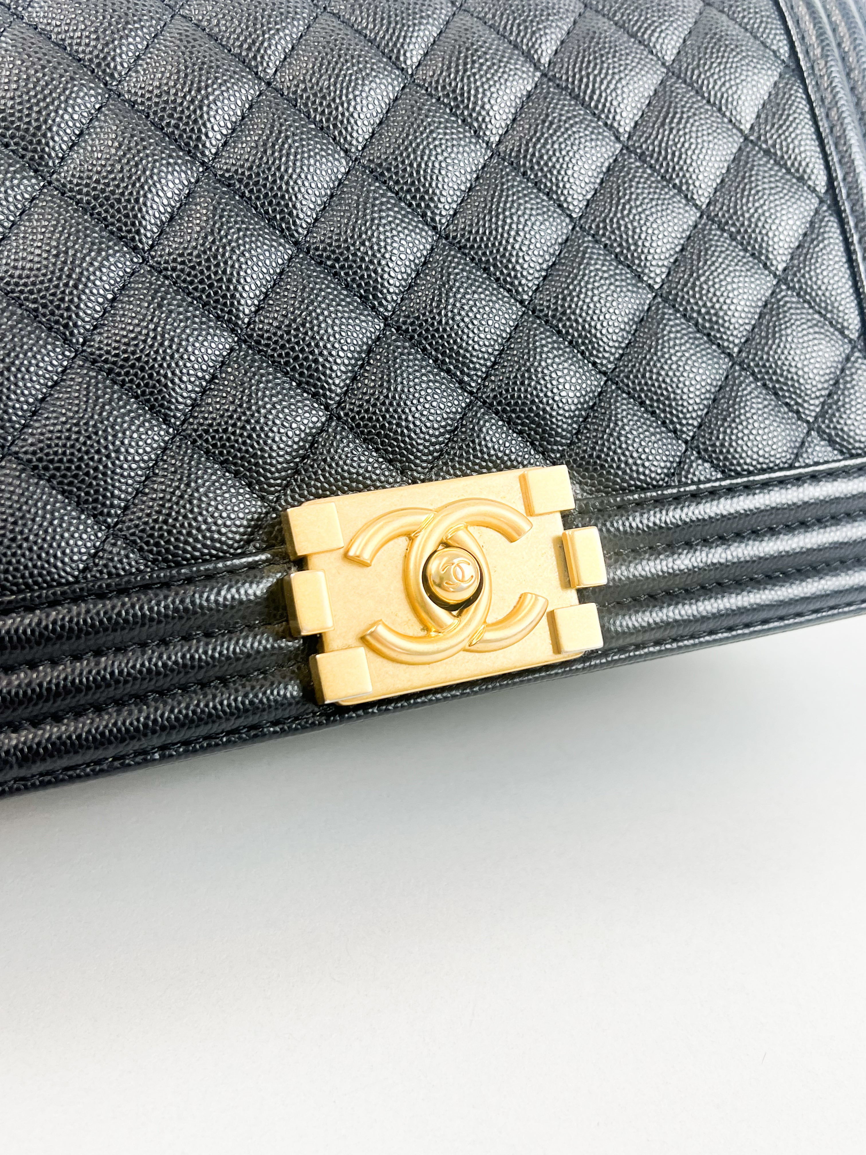 Chanel Black Old Medium Caviar Boy Bag GHW