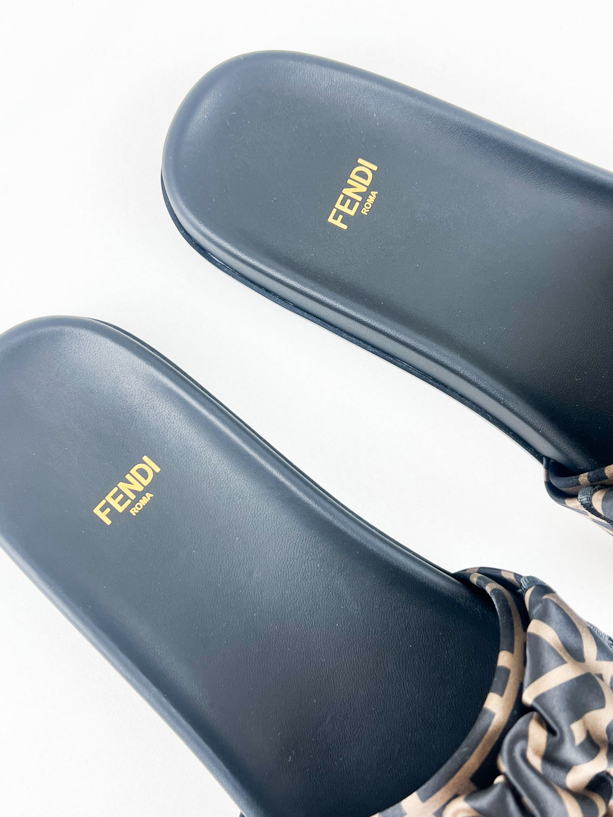 Fendi Vertigo Satin Slides Size 40