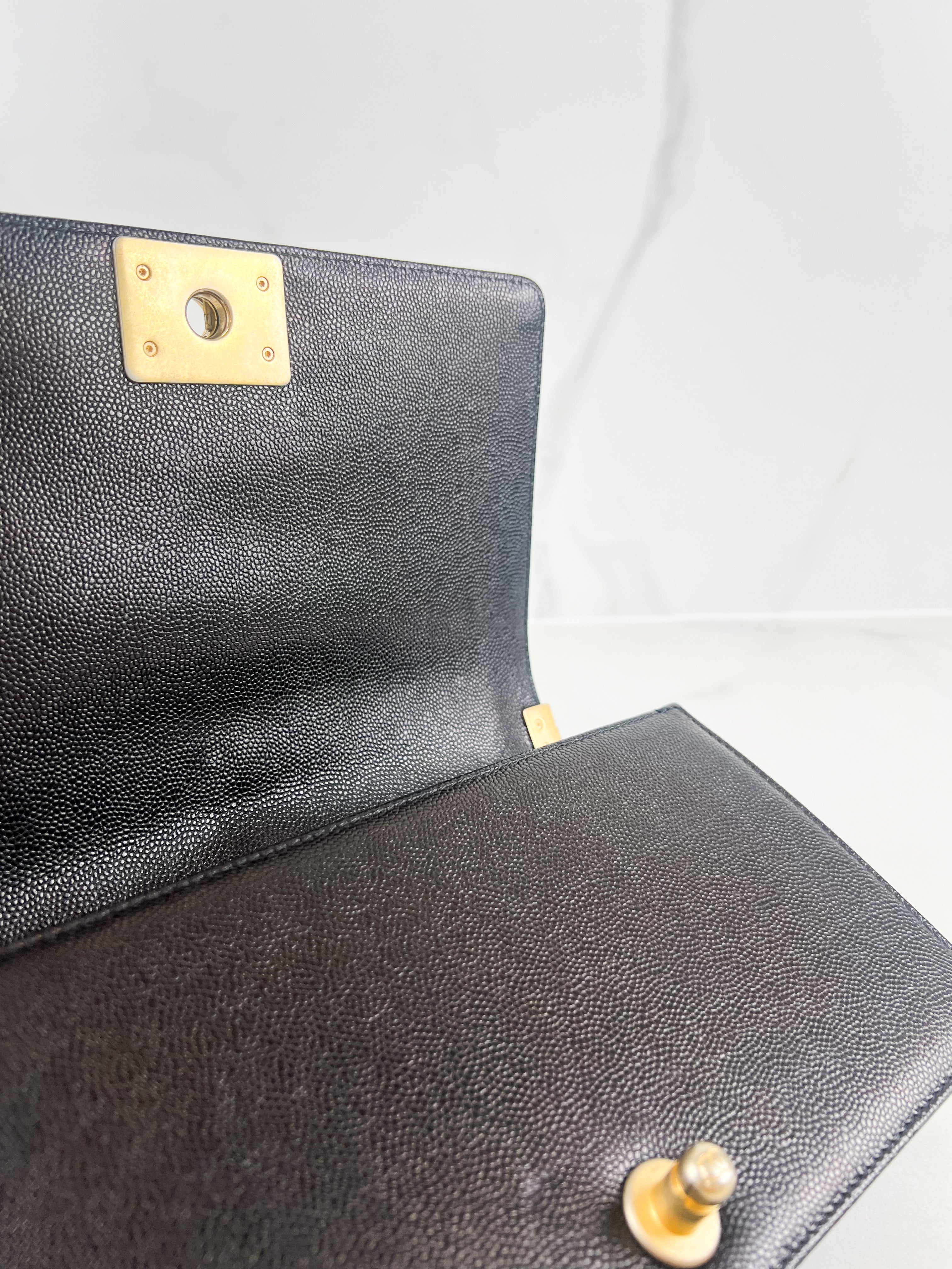 Chanel Old Medium Chevron Boy Bag with GHW