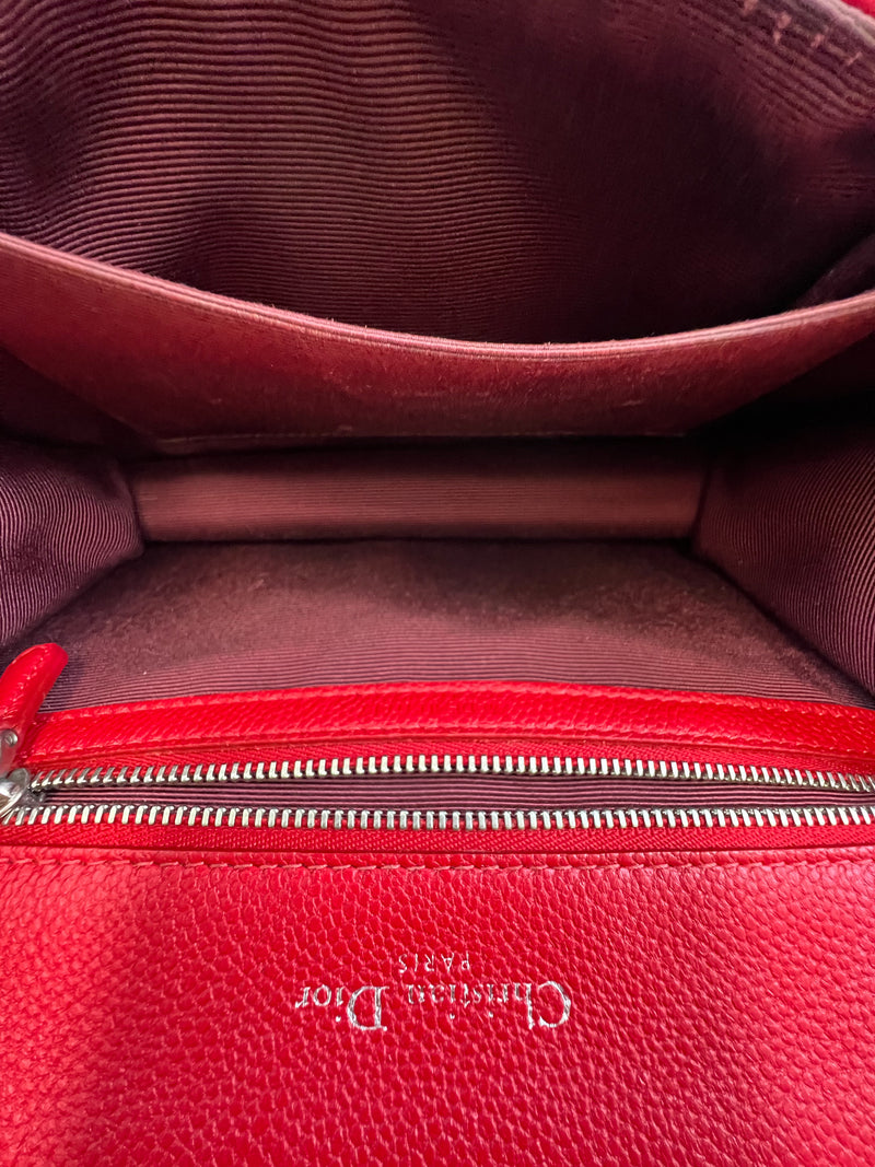 Christian Dior Red Small Diorama Shoulder Bag SHW
