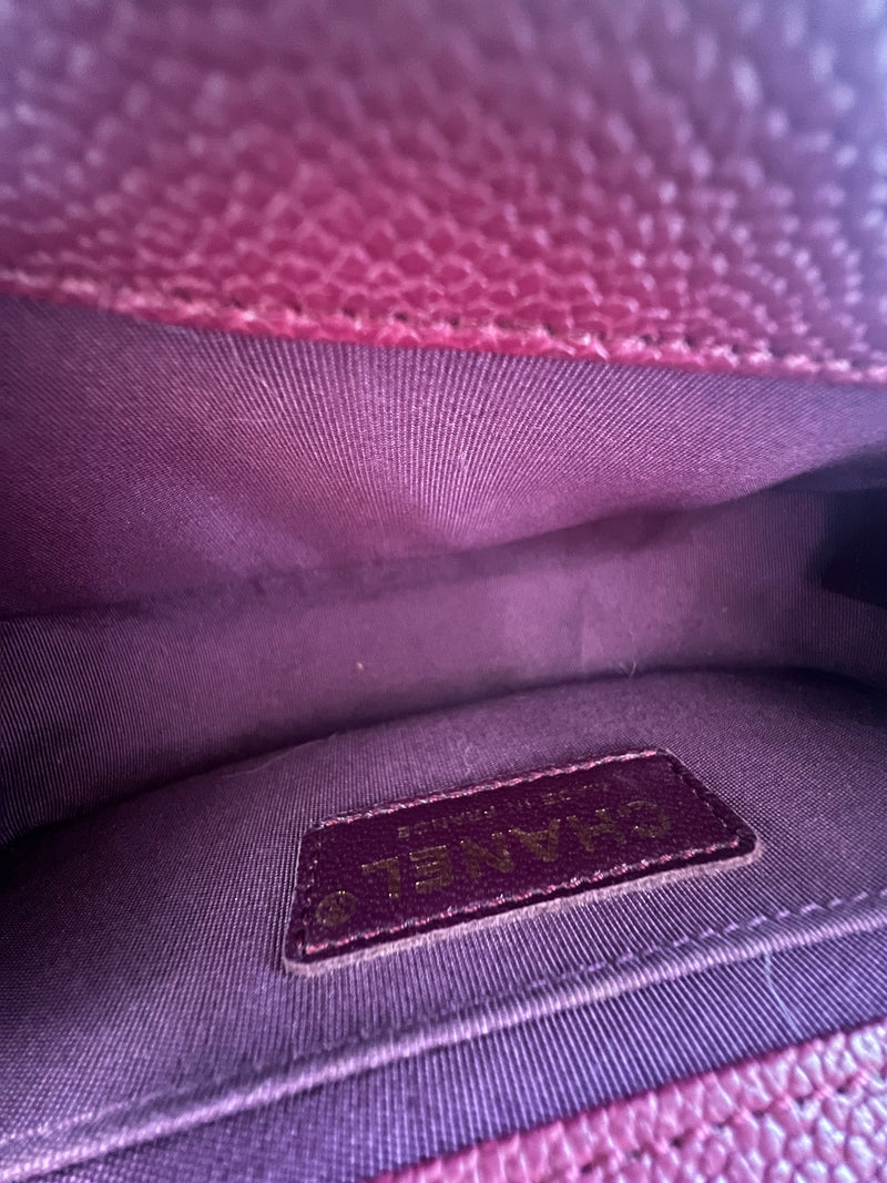 Chanel Small Burgundy Caviar Boy Bag