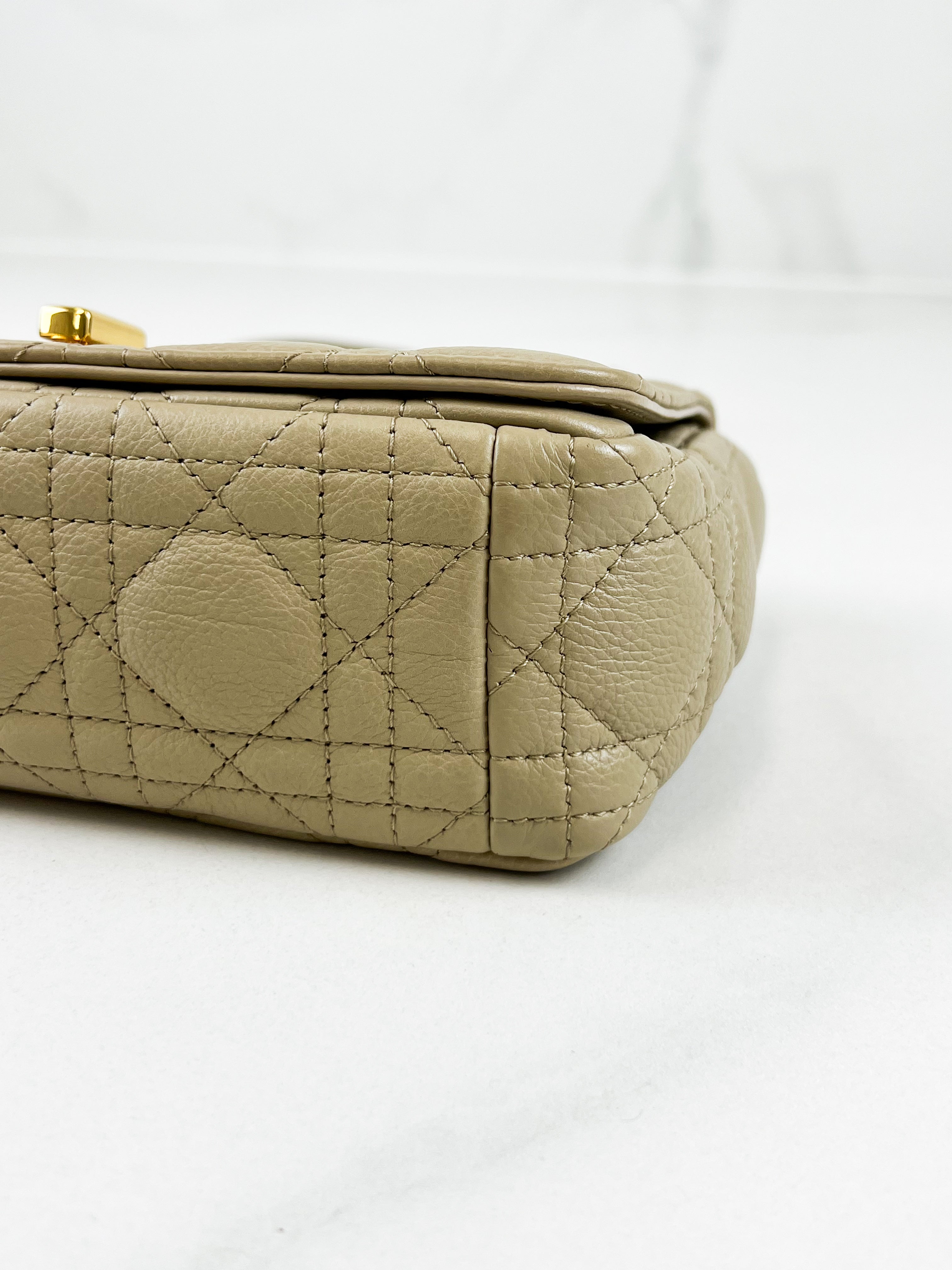 Christian Dior Medium Caro Bag in Beige with GHW