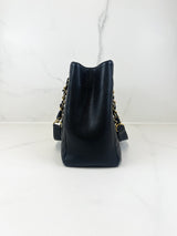 Chanel Black Caviar CC Logo Embossed GST Tote