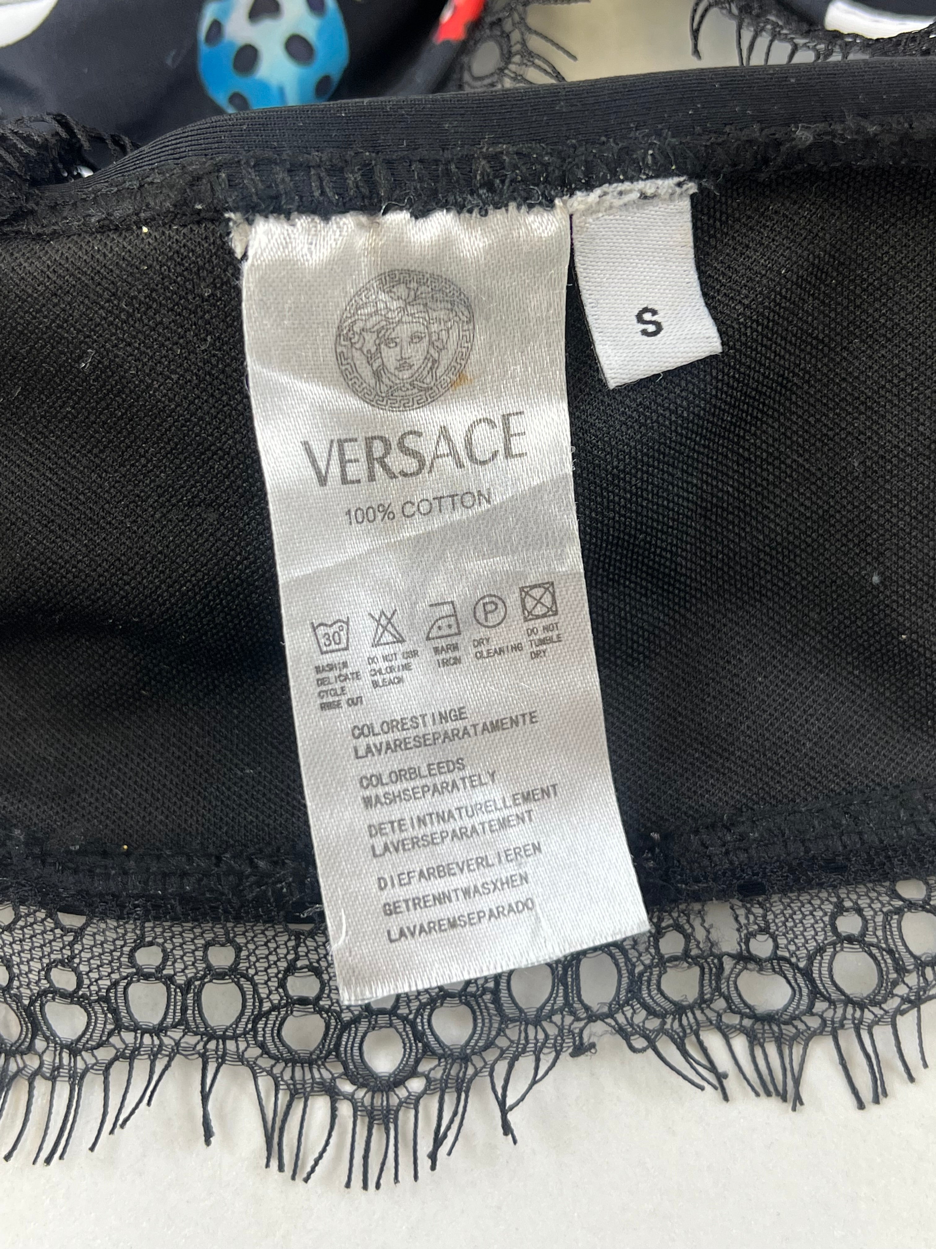 Versace Ladybug Multicolour Polkadot Print Bustier Crop Top & Legging Set