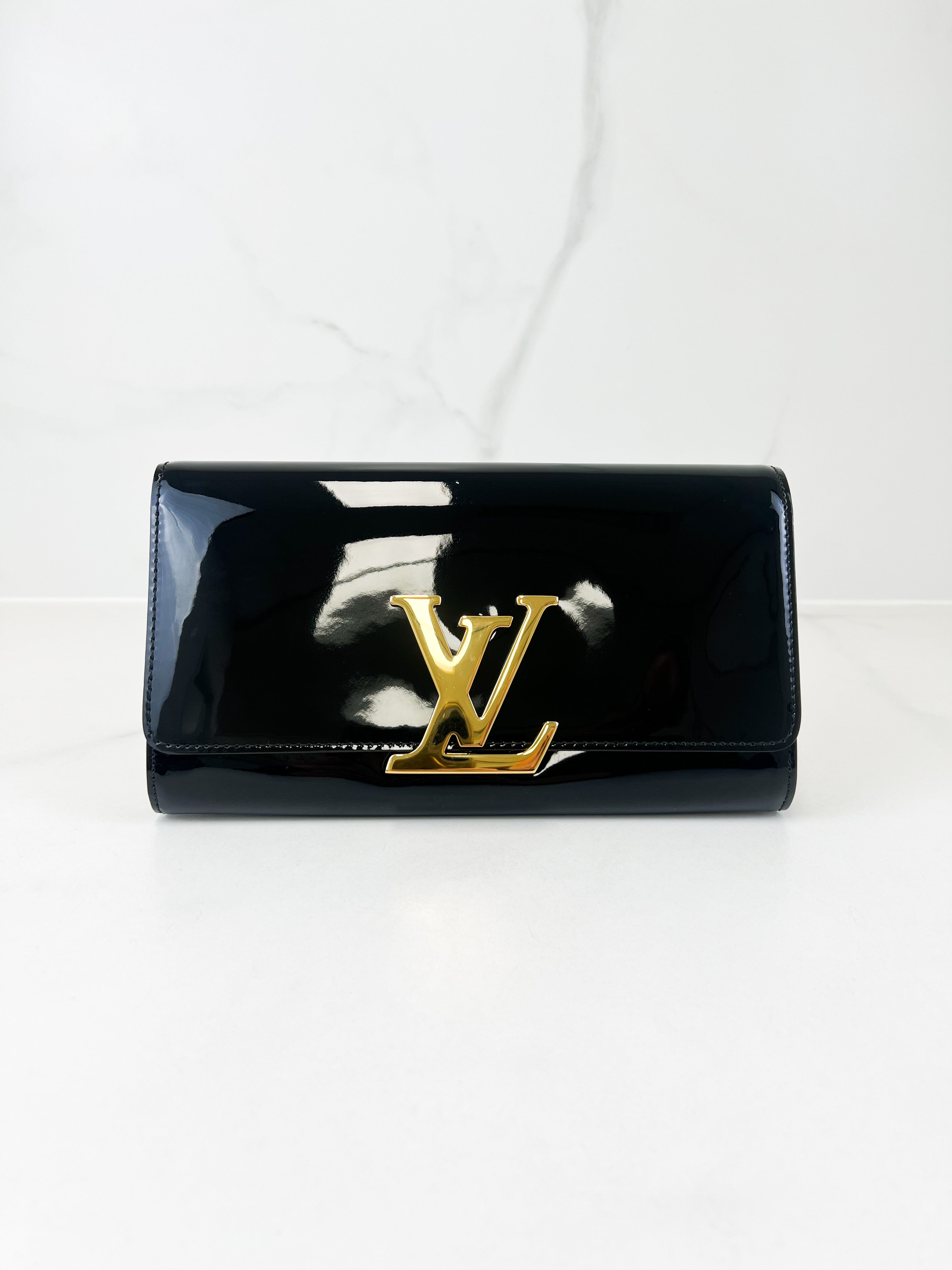 Louis Vuitton Patent Black St Louise Clutch