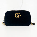 Gucci Velvet Black GG Marmont Matelasse Bag
