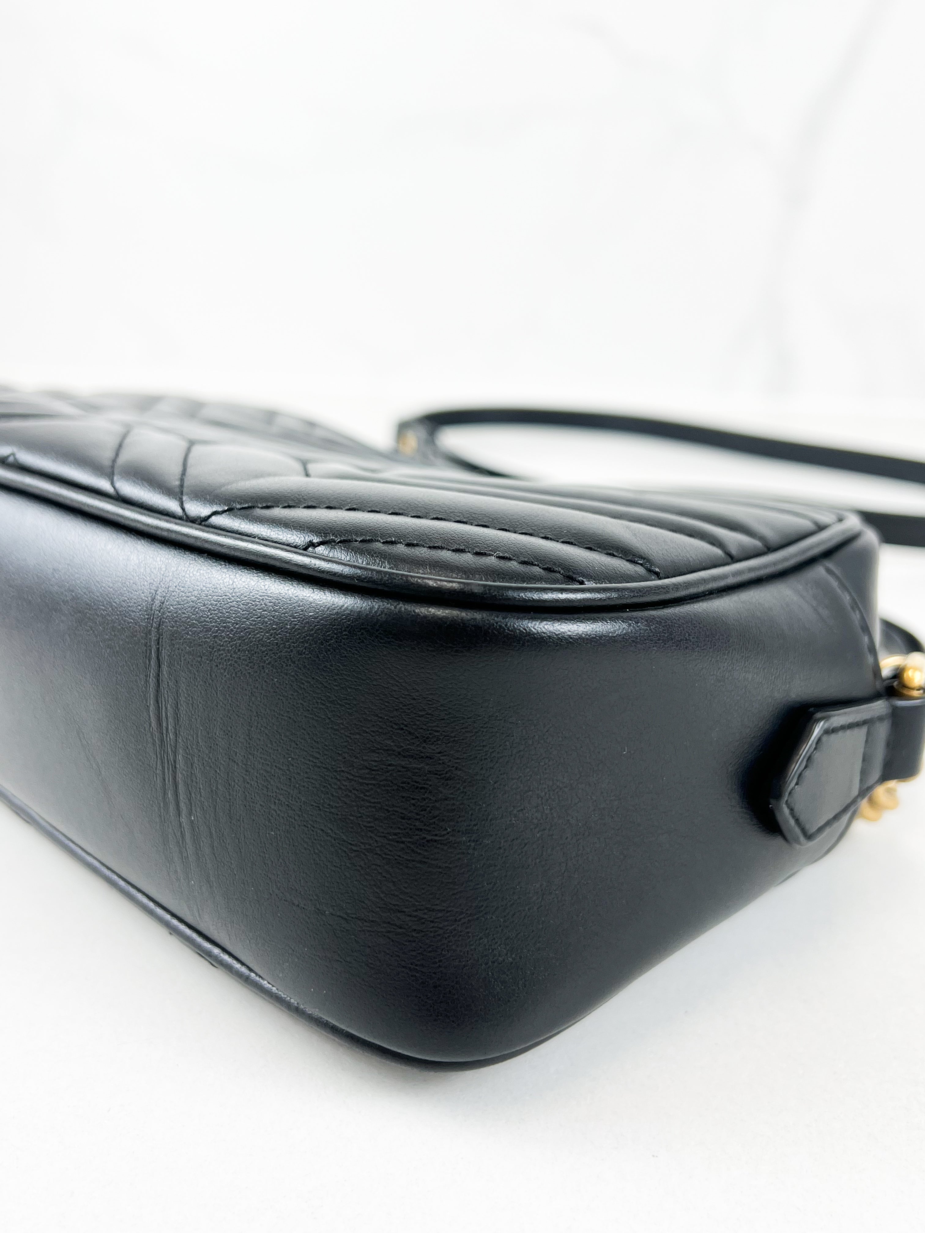 Gucci Black GG Small Marmont Shoulder Bag