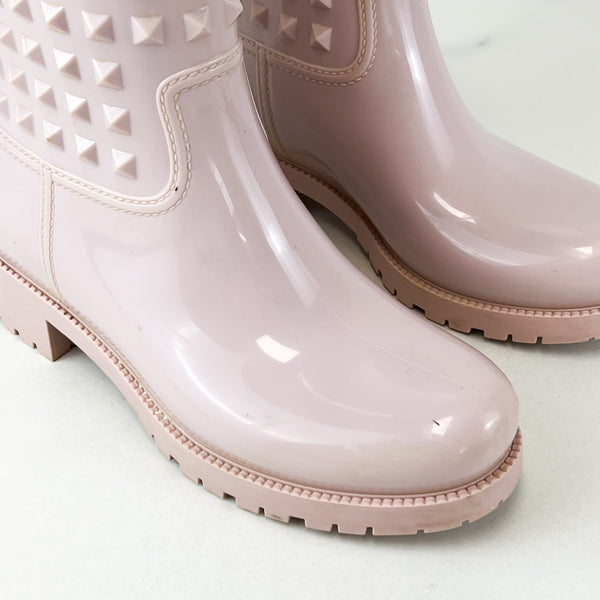 Valentino Rockstud Pink Studded Gumboots Size 37