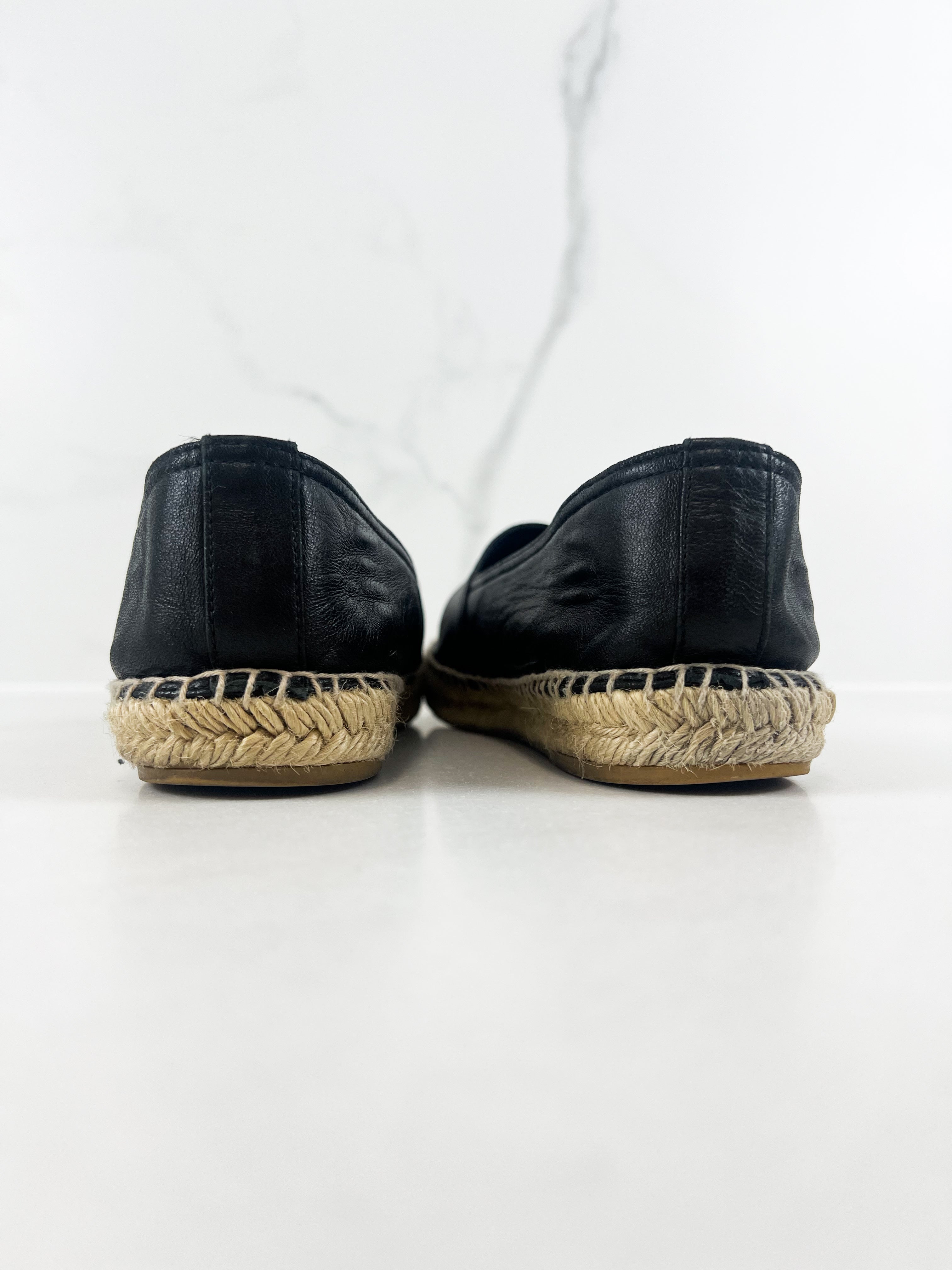 Saint Laurent Black Monogram Espadrilles Size 41.5