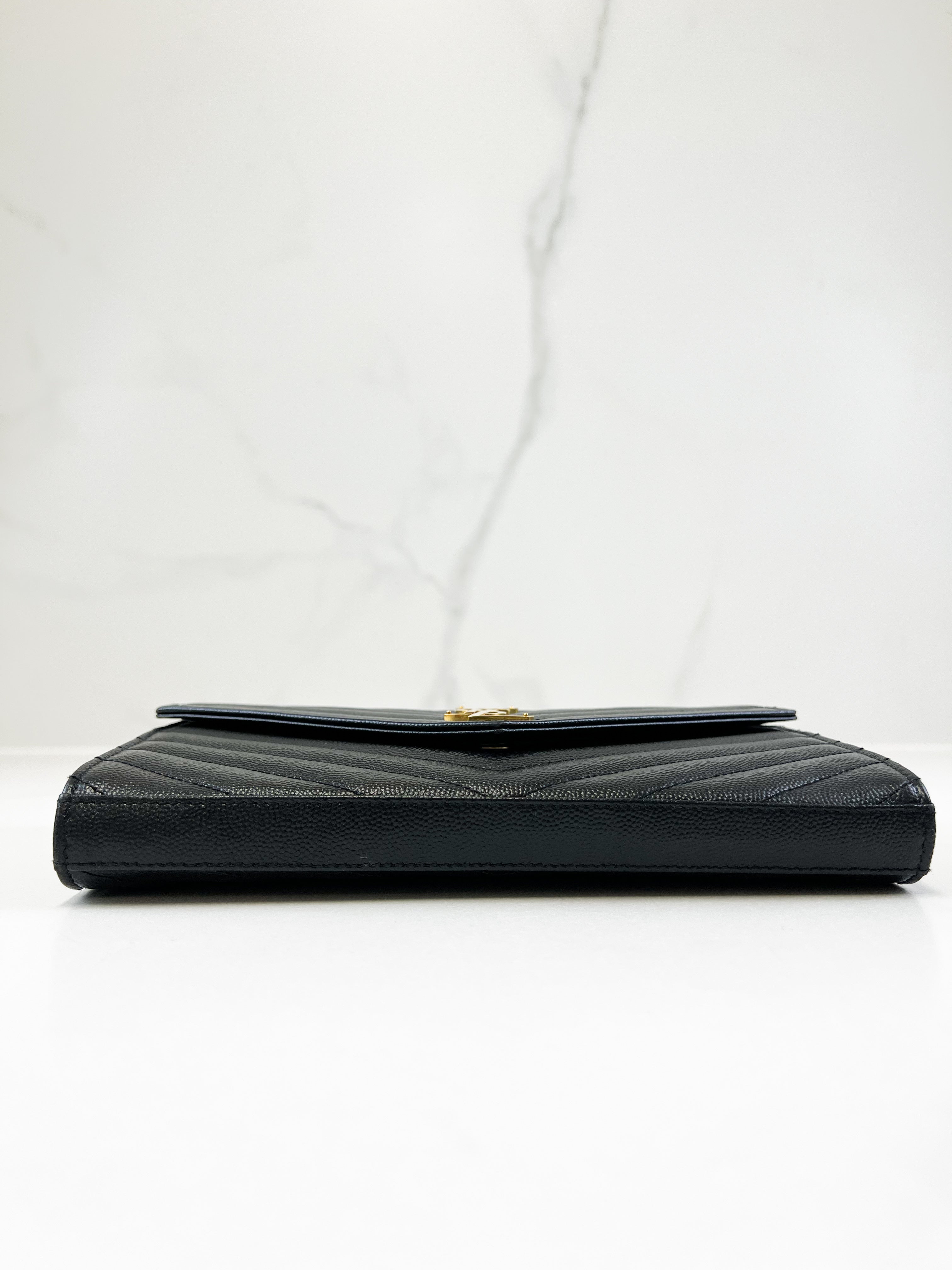 Saint Laurent Black Cassandre Chain WOC with GHW