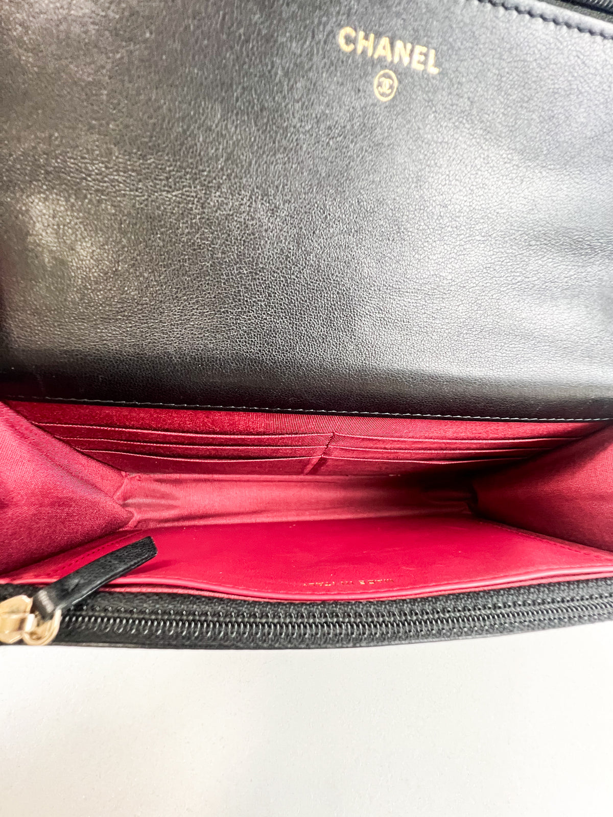Chanel 19 Wallet on Chain WOC in Lambskin Leather