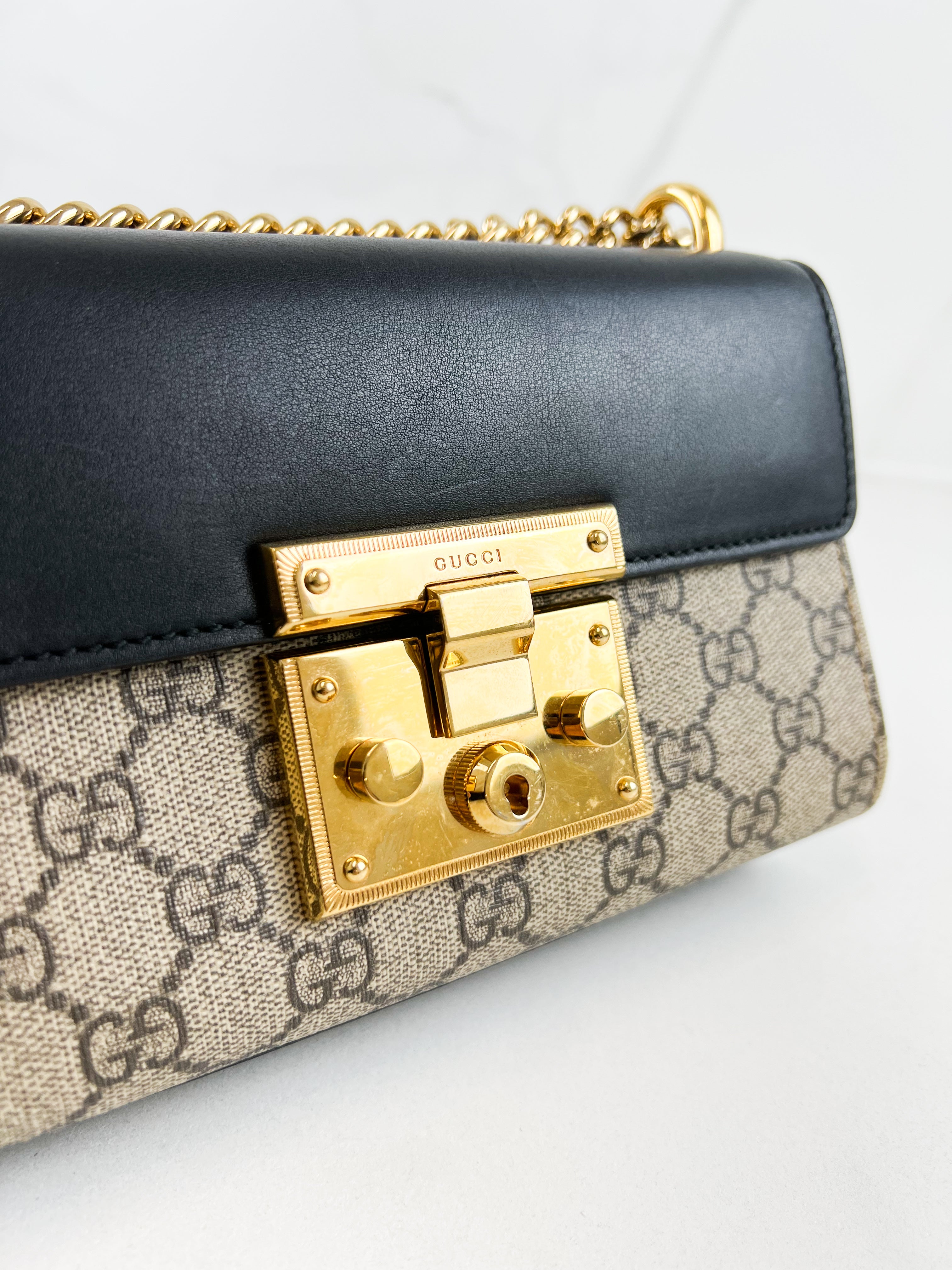 Gucci GG Supreme Small Padlock Shoulder Bag