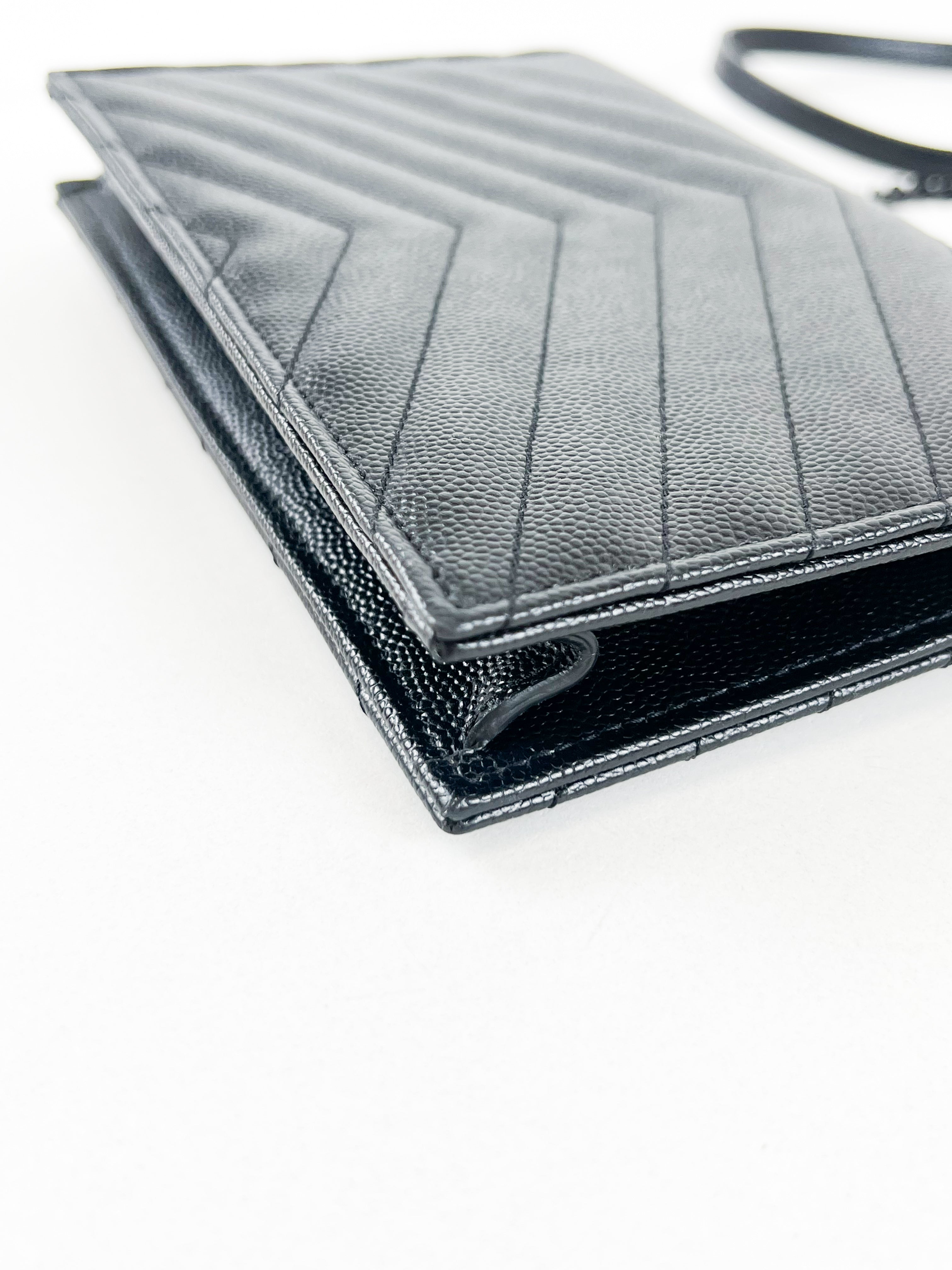 Saint Laurent Black Cassandre Envelope WOC