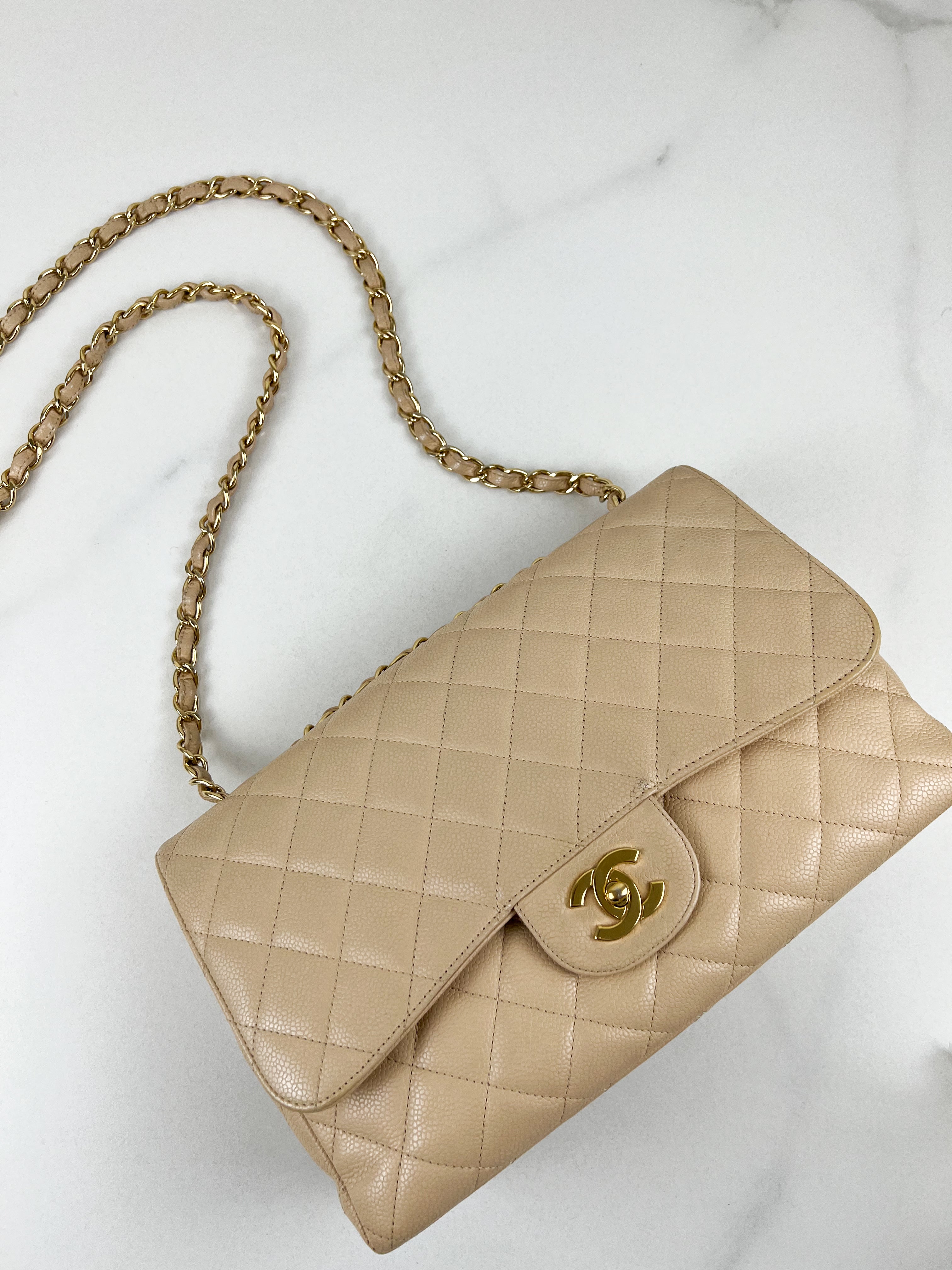 Chanel Jumbo Classic Single Flap Caviar Shoulder Bag