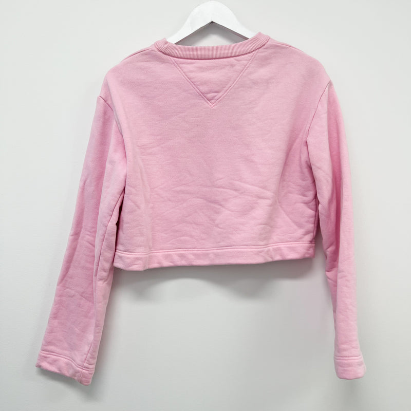 Versace Pink Embroidered Cotton-Blend Sweatshirt Size 38