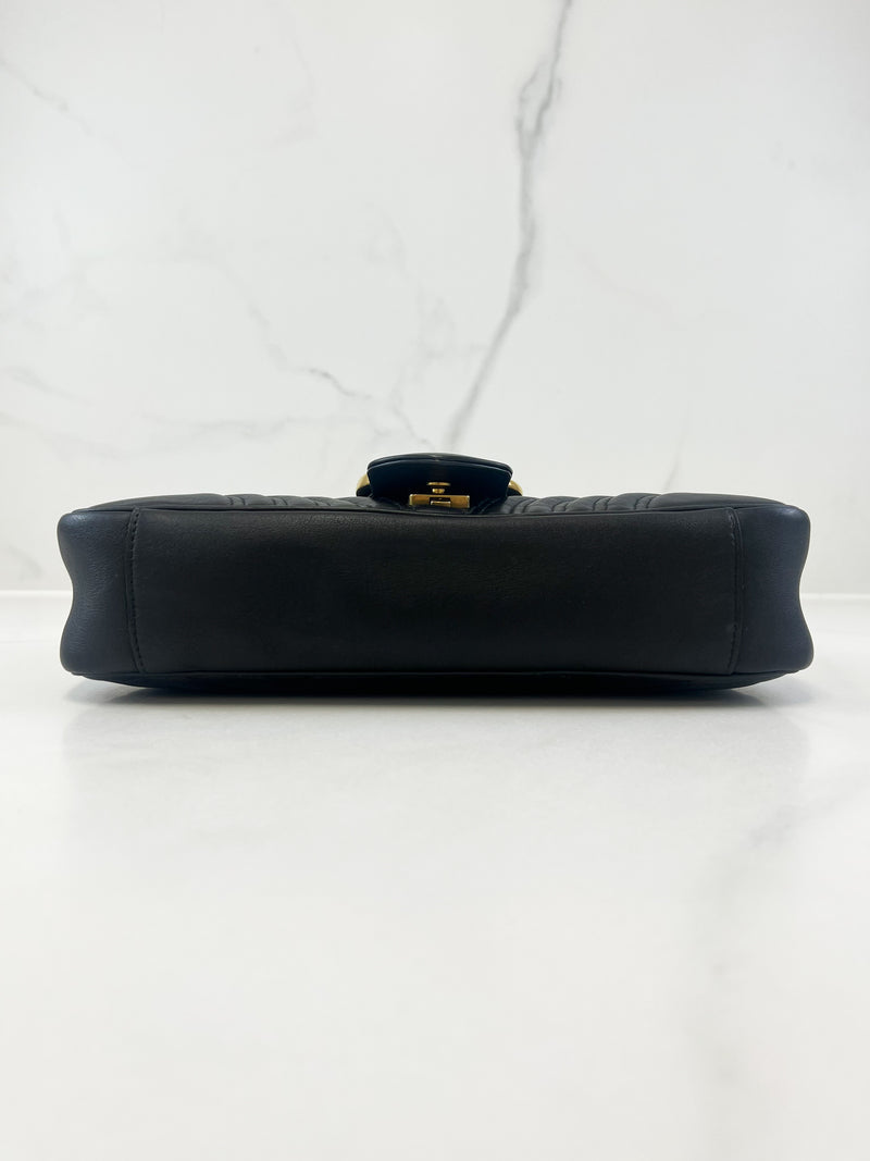 Gucci GG Marmont Matelasse Large Black Flap Shoulder Bag