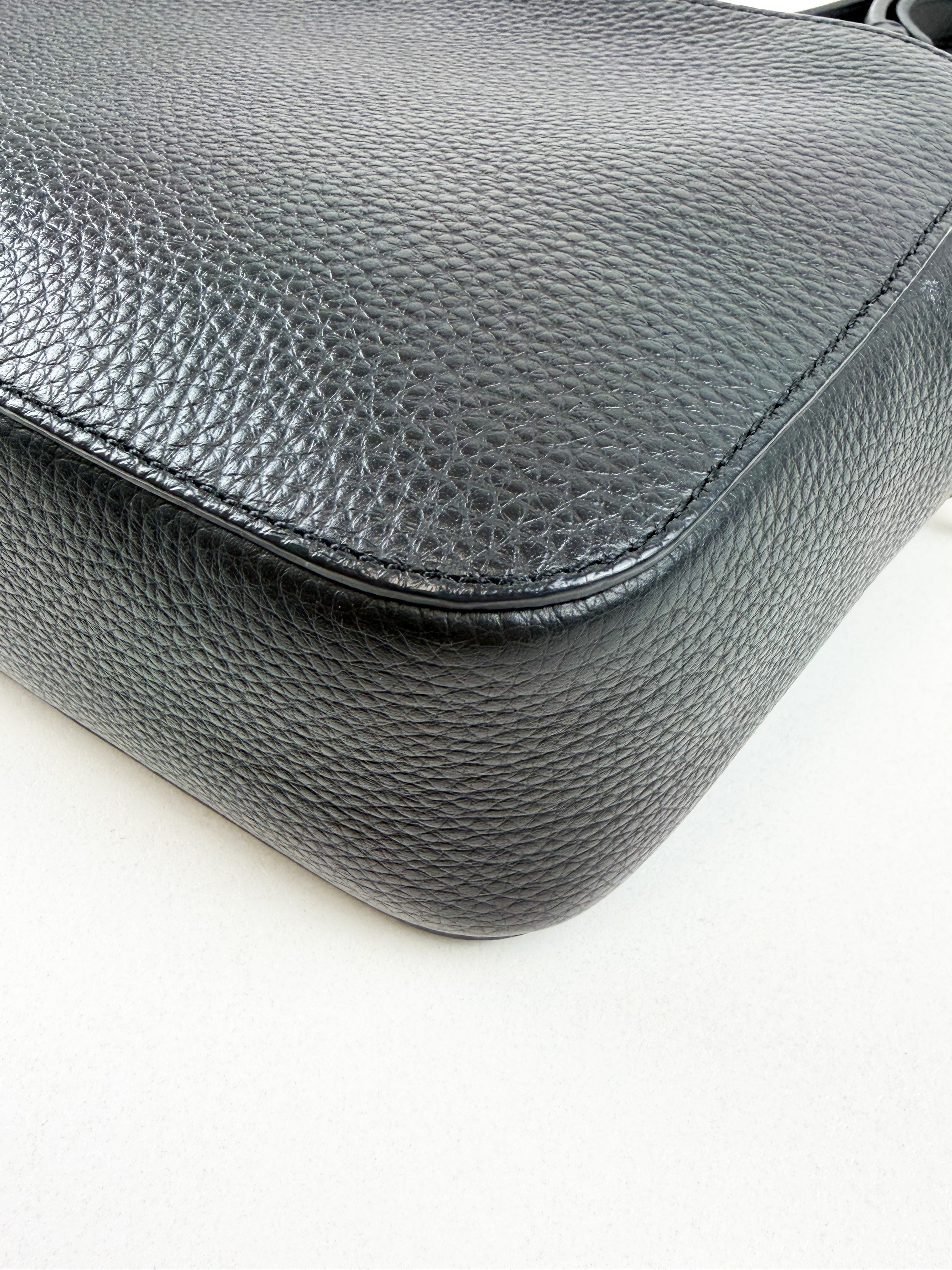 Versace Black Medusa Grained Calfskin Crossbody