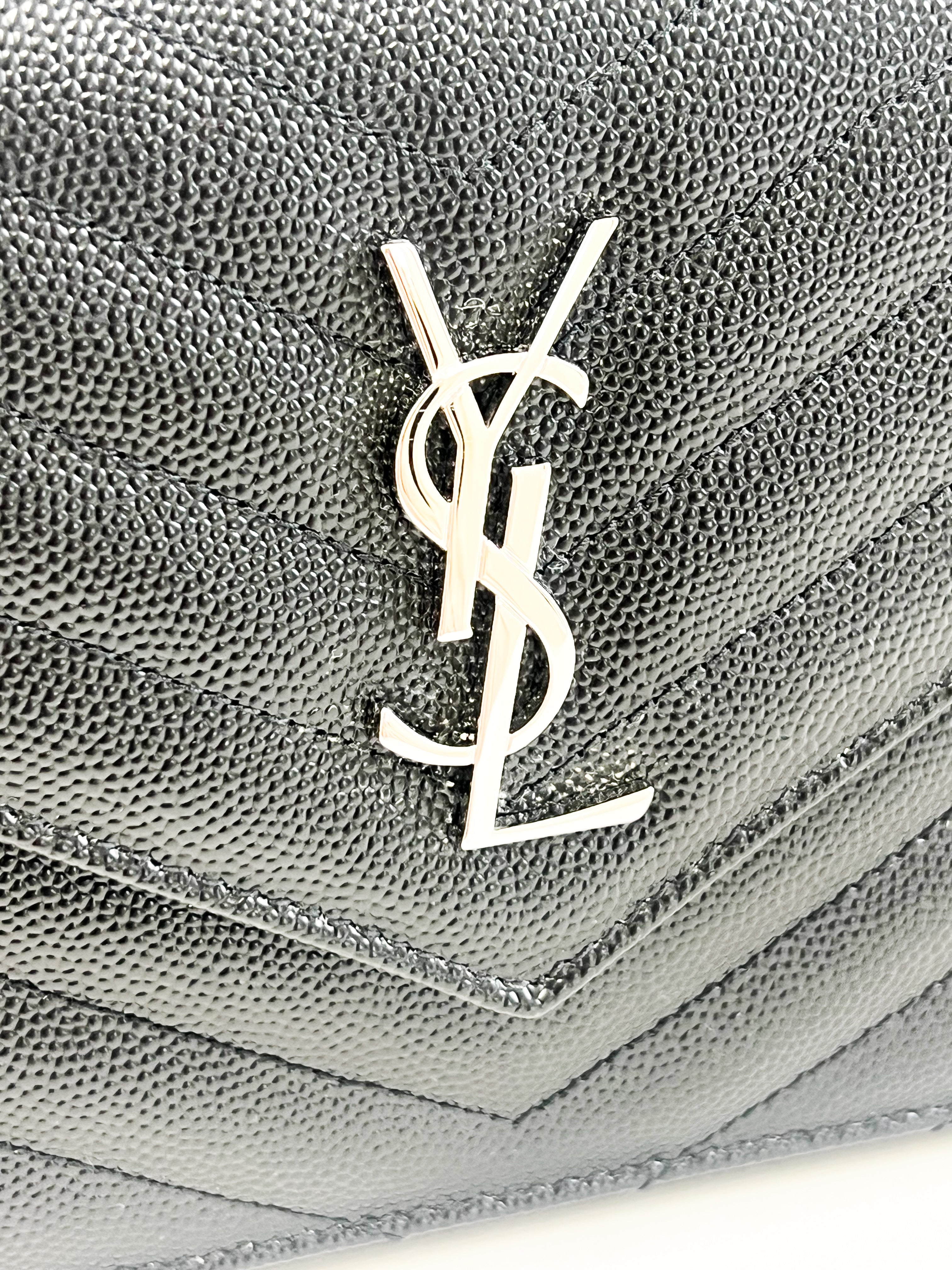 Saint Laurent Cassandra Matelasse Envelope Wallet on Chain