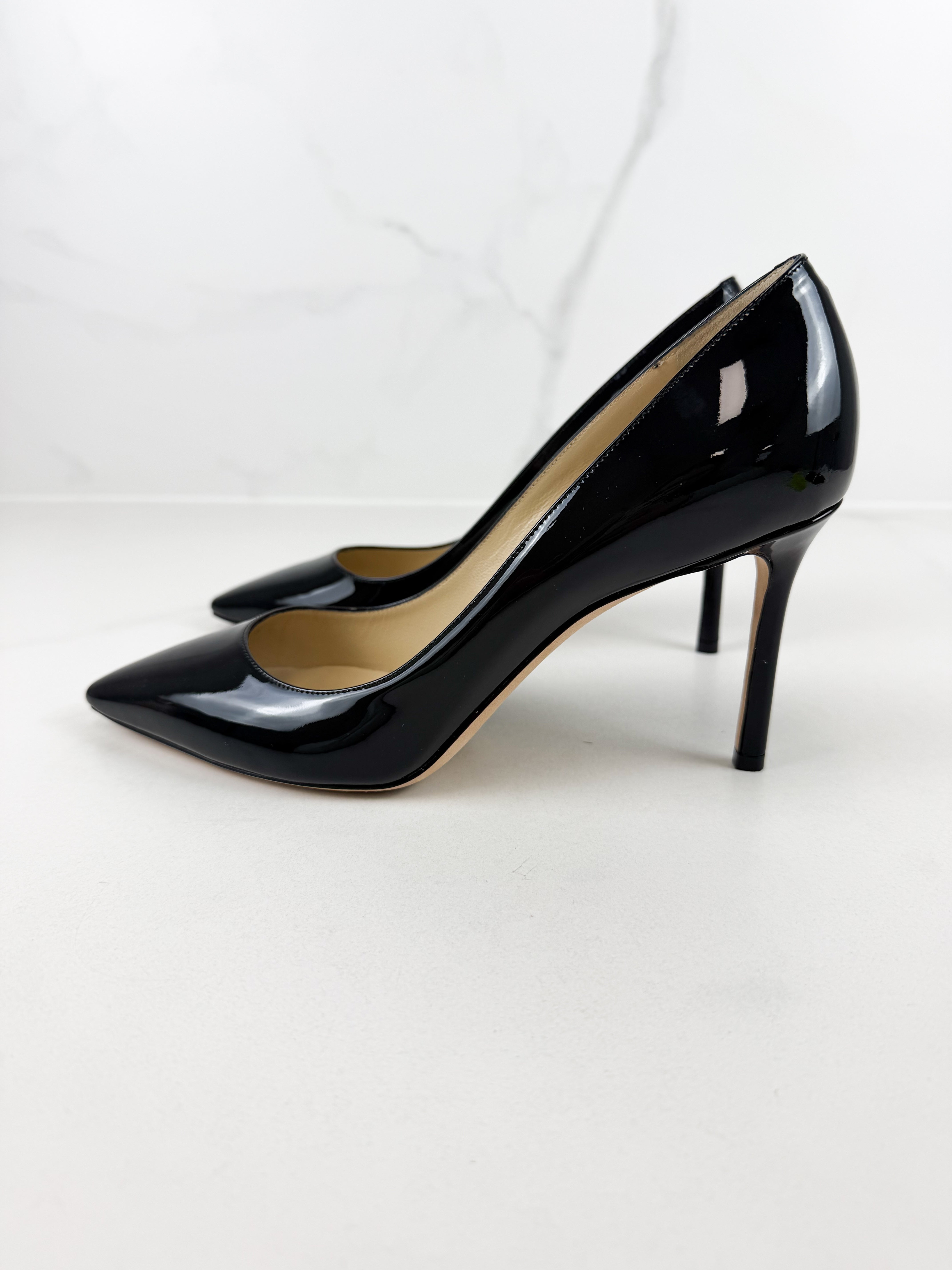 Jimmy Choo Romy Black Patent Leather Pump Size 41
