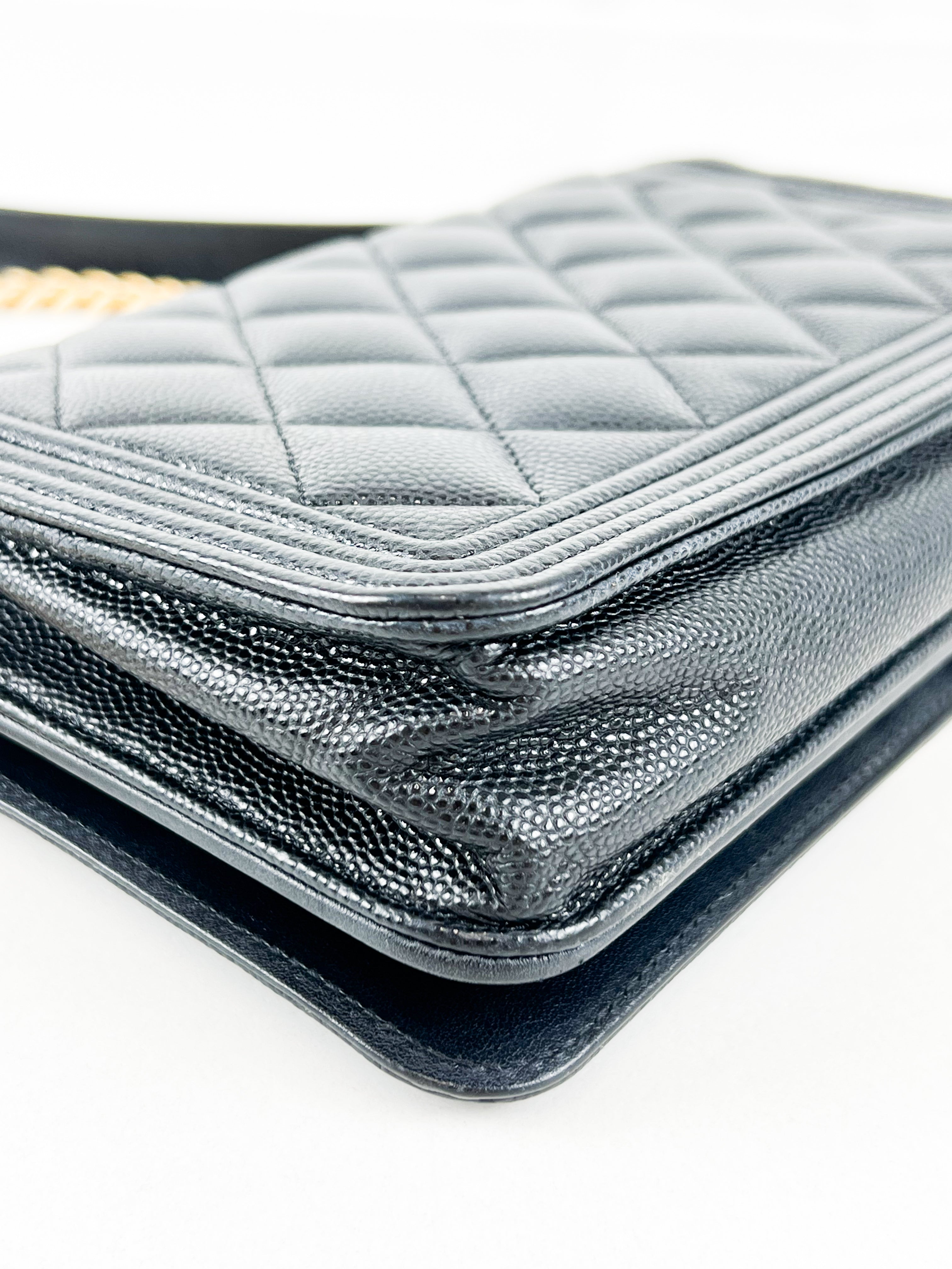 Chanel Boy Wallet on Chain Caviar with GHW