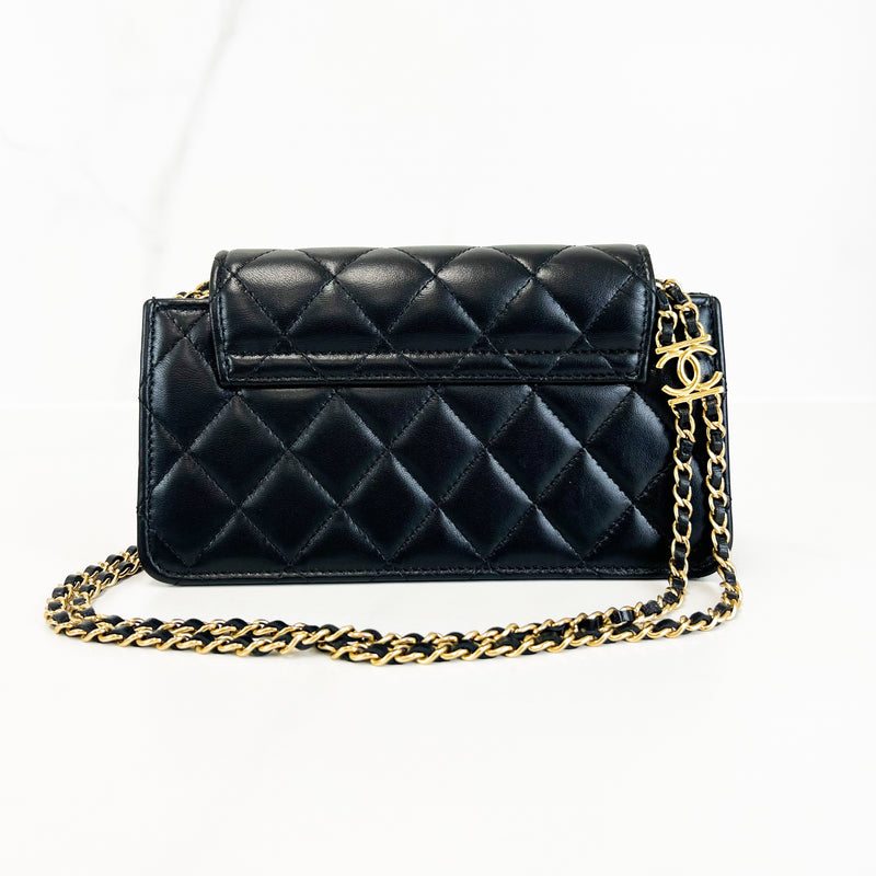 Chanel Mini Calfskin Double Chain Bag