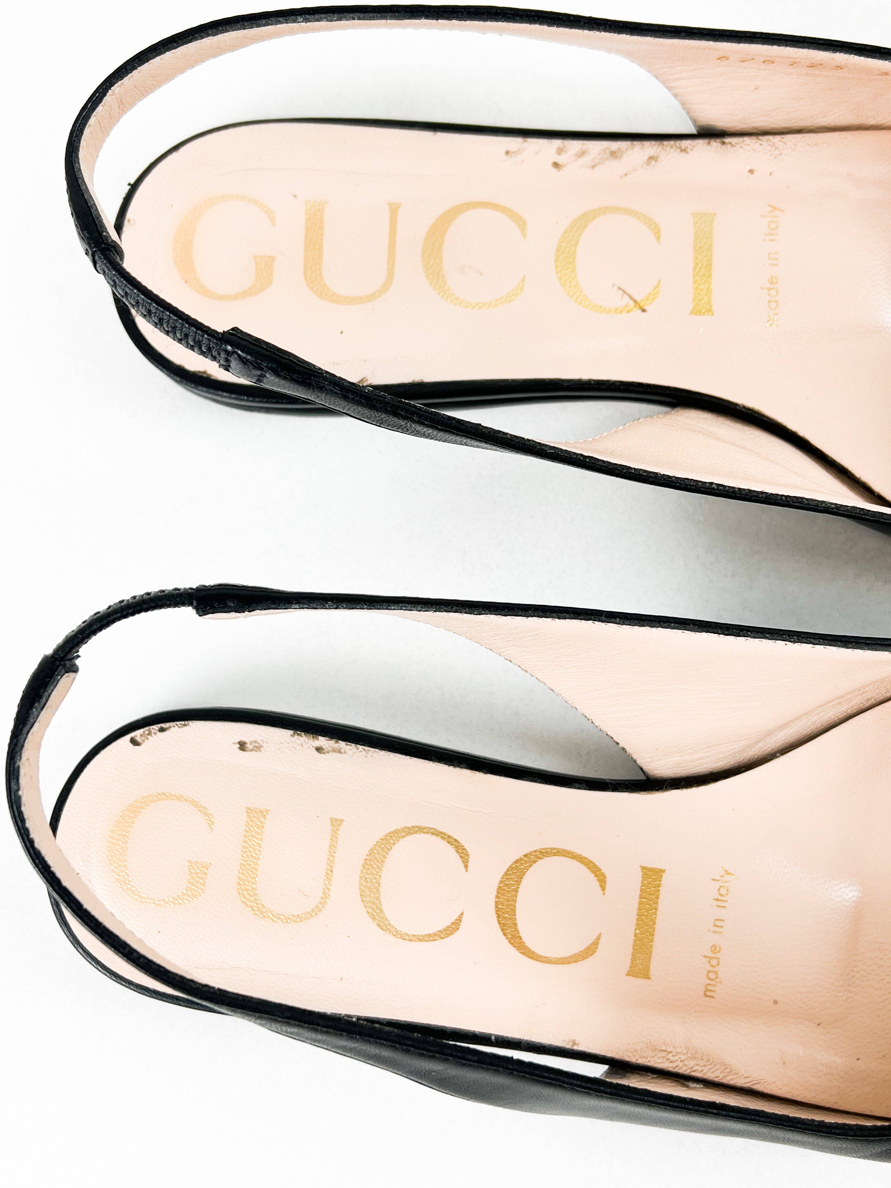 Gucci Zumi Interlocking GG Slingback Mule Size 38.5
